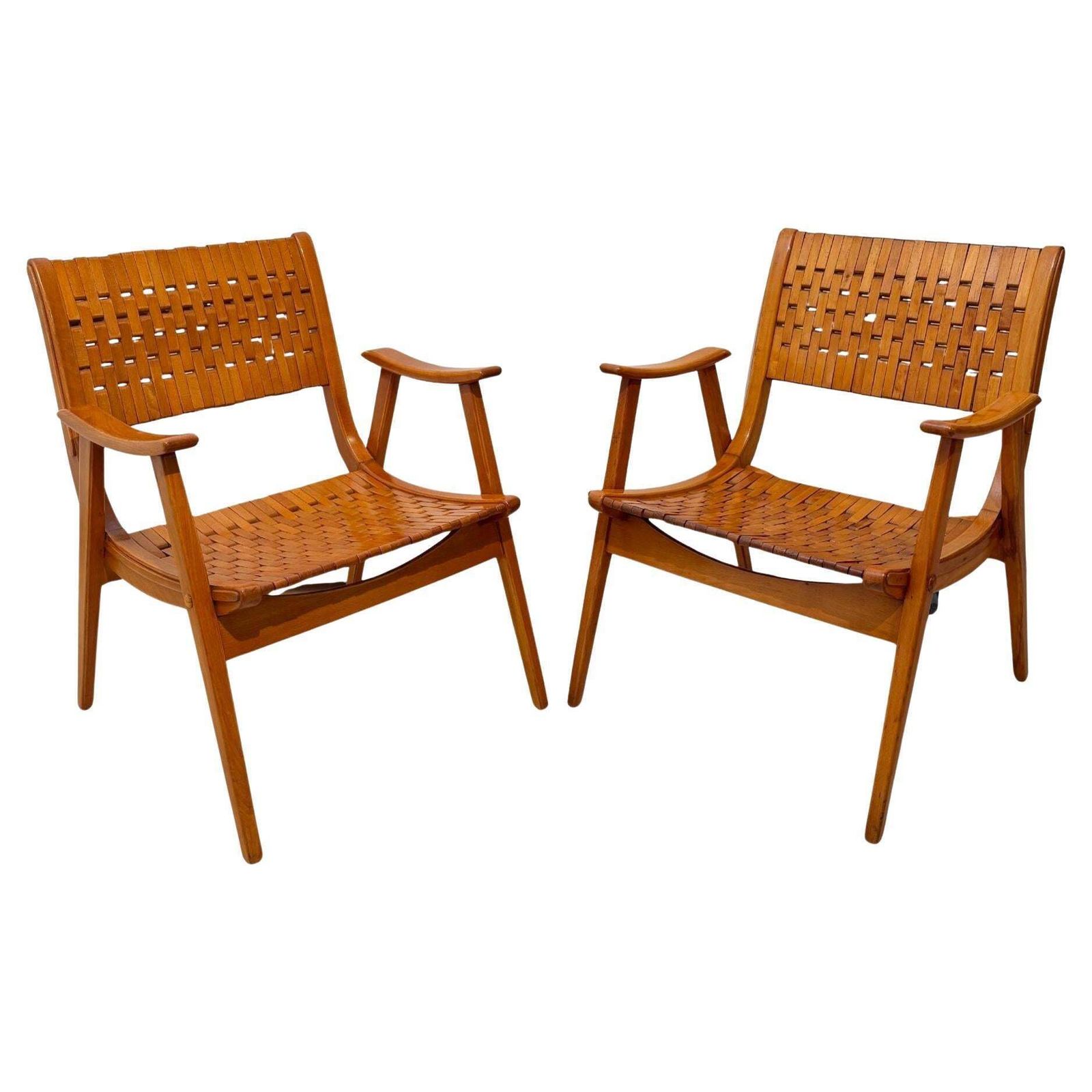 Pair Of ‘Gelenka’ Armchairs, Solid Beech Wood, Germany Circa 1950