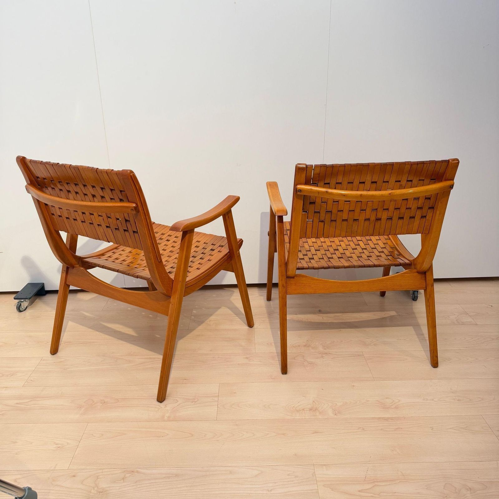 Pair Of ‘Gelenka’ Armchairs, Solid Beech Wood, Germany Circa 1950 photo vinterior