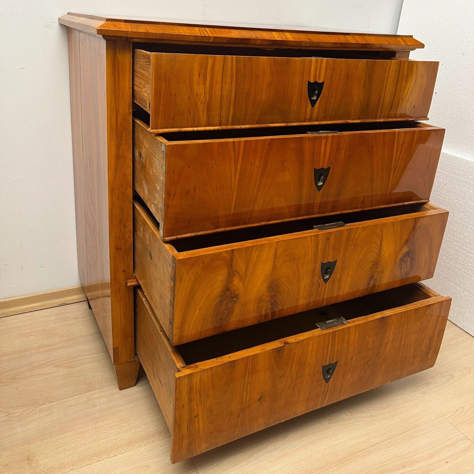 Furniture Biedermeier Commode, Cherry Veneer, Ebonized, South Germany, Circa 1830 photo
