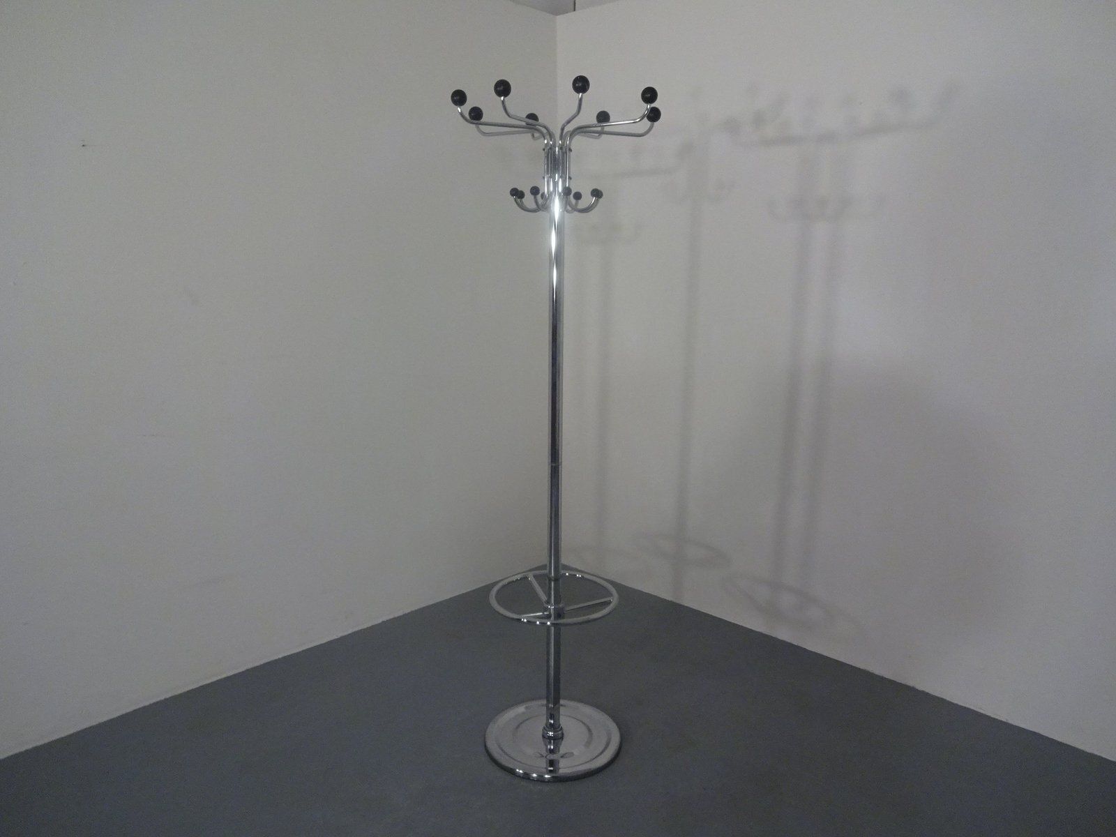 French Chrome Plated Steel Tubular Coat Rack, 1940s photo 520.0