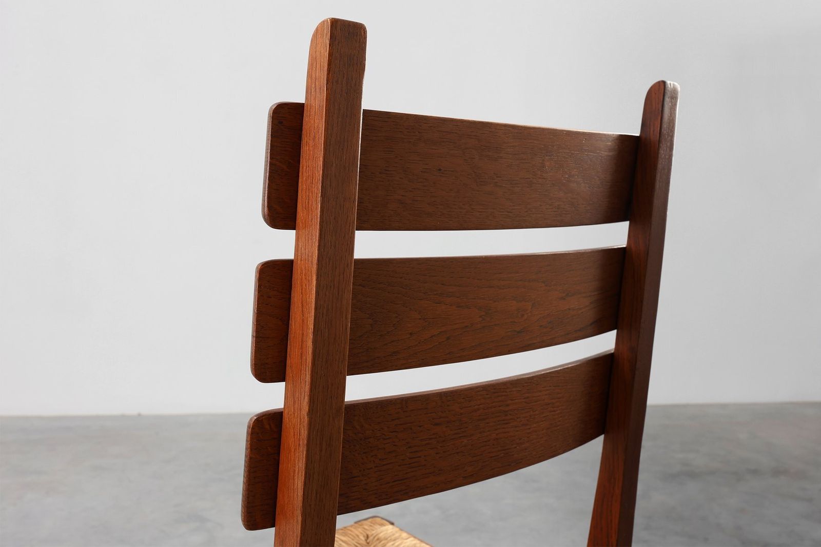 Mid Century Modern Belgian Chair In Oak And Wicker, 1960s photo buy