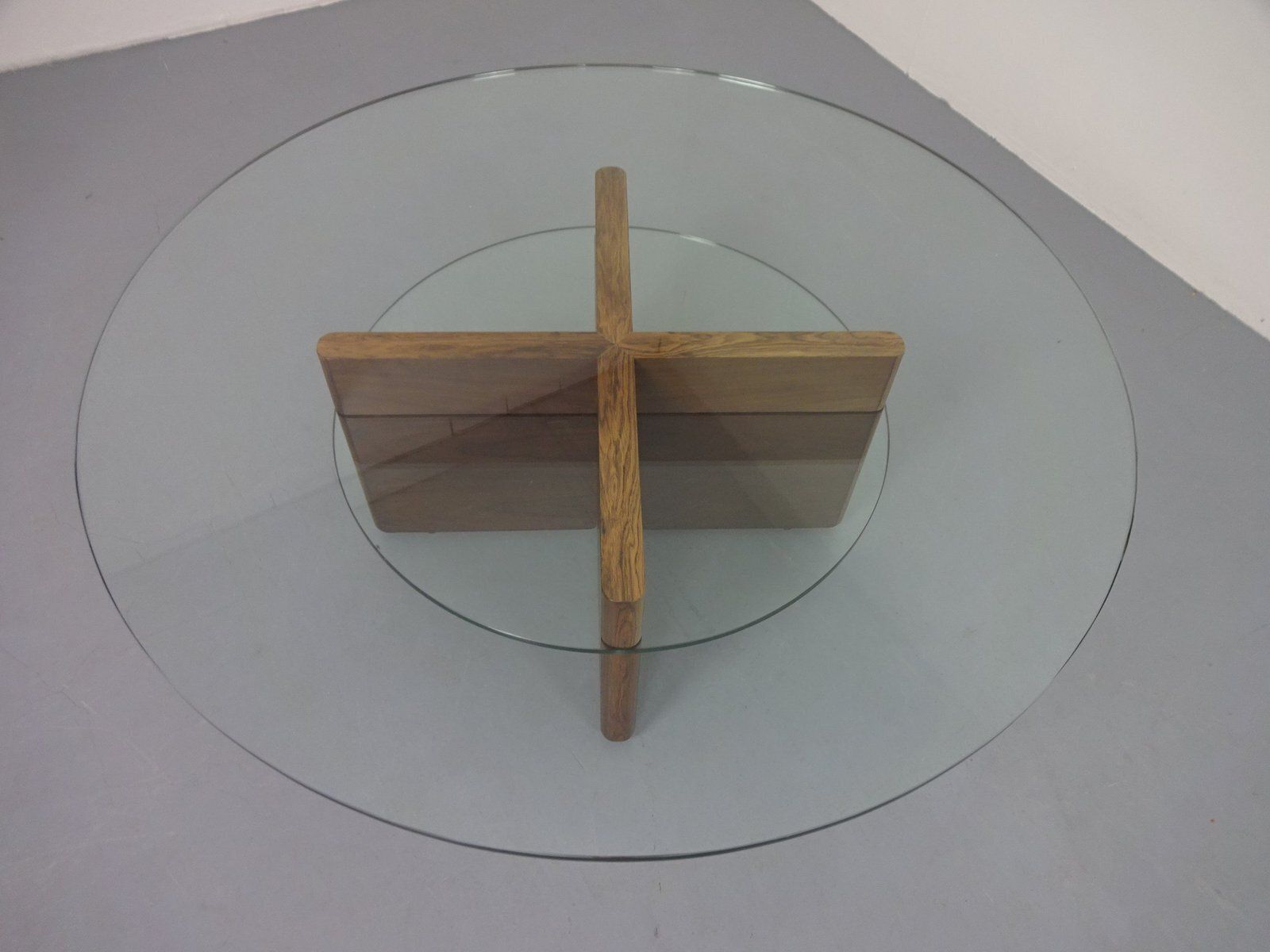 Italian Rosewood And Glass Coffee Table, 1960s photo vinterior