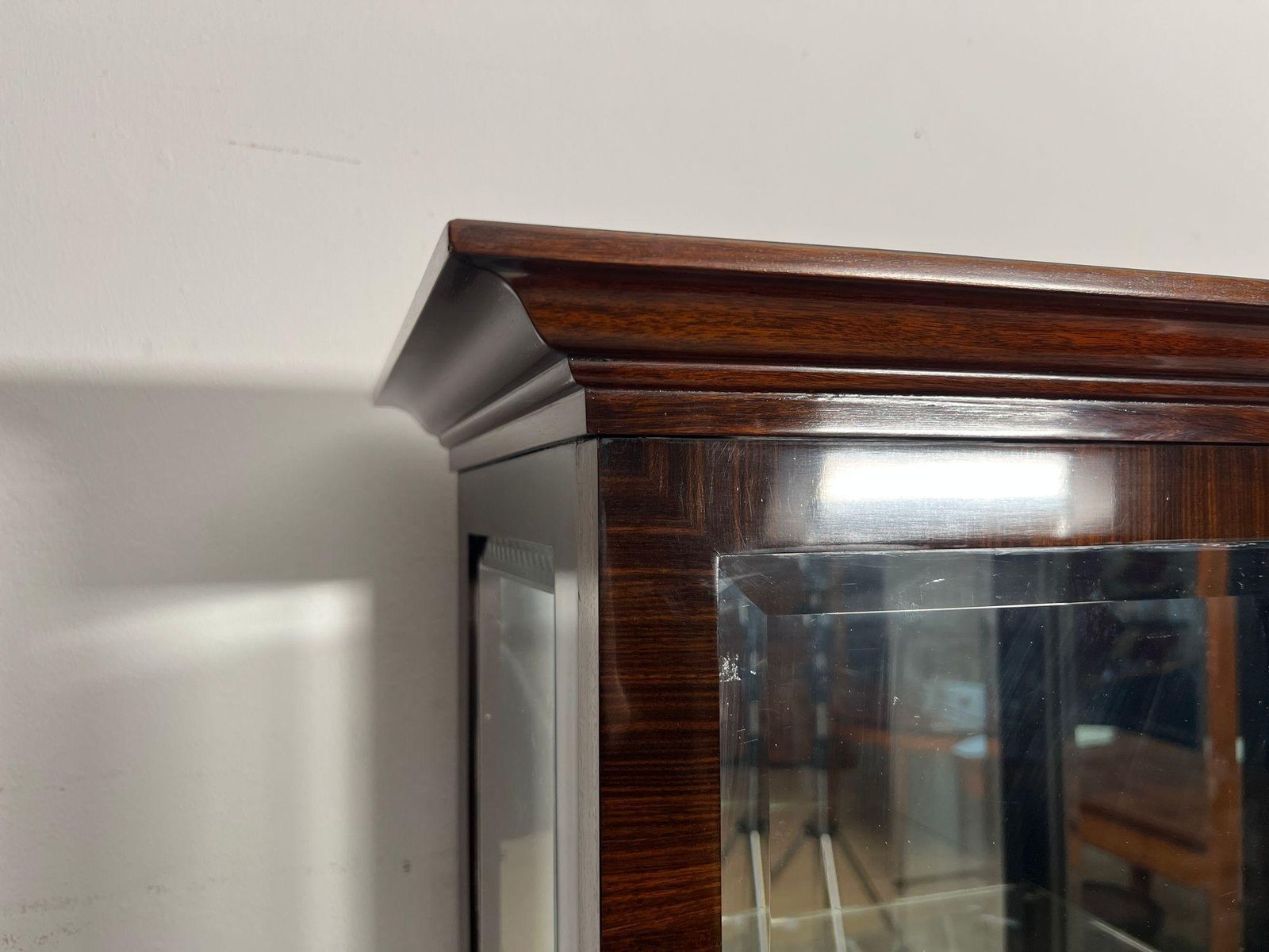 Art Deco Display Cabinet, 3 Sides Glass, Macassar Veneer, France, Circa 1930 photo buy