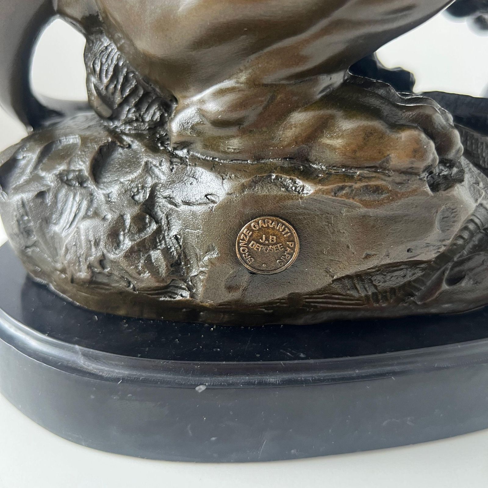 Bronze Sculpture, Lion With Snake, After A. Barye, France, 20th Century. photo 1945.0