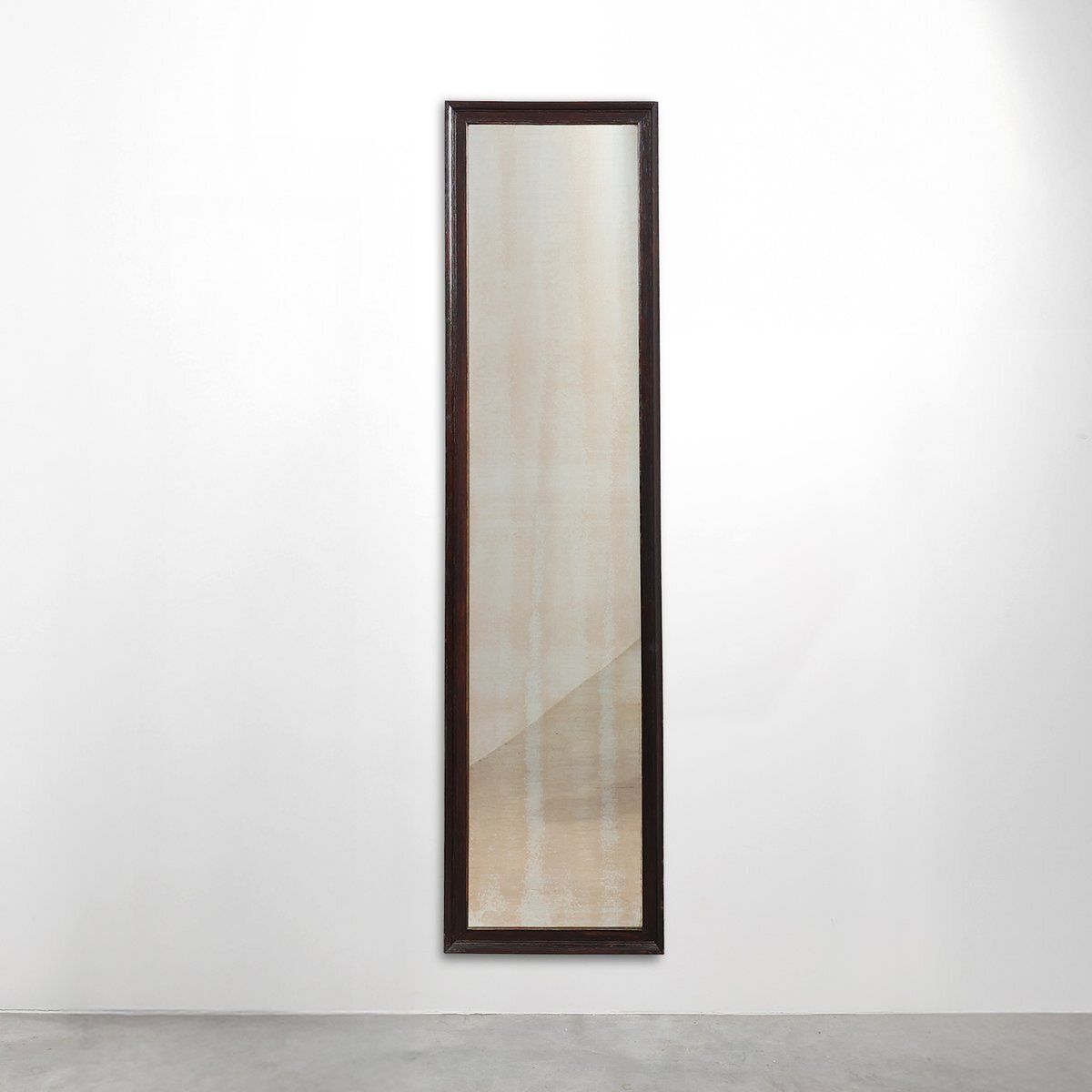Belgian Art Deco Wooden Mirror With Aged Glass, 1930s
