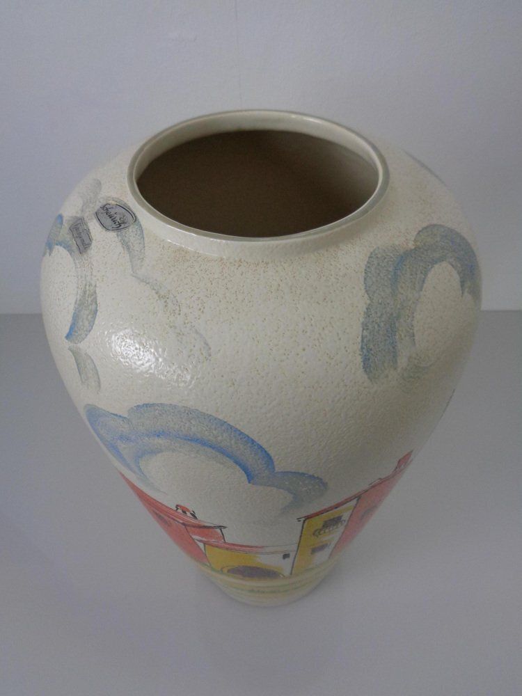 Large Hand Painted Ceramic 617 50 Vase From Scheurich Foreign, Germany, 1960s photo buy