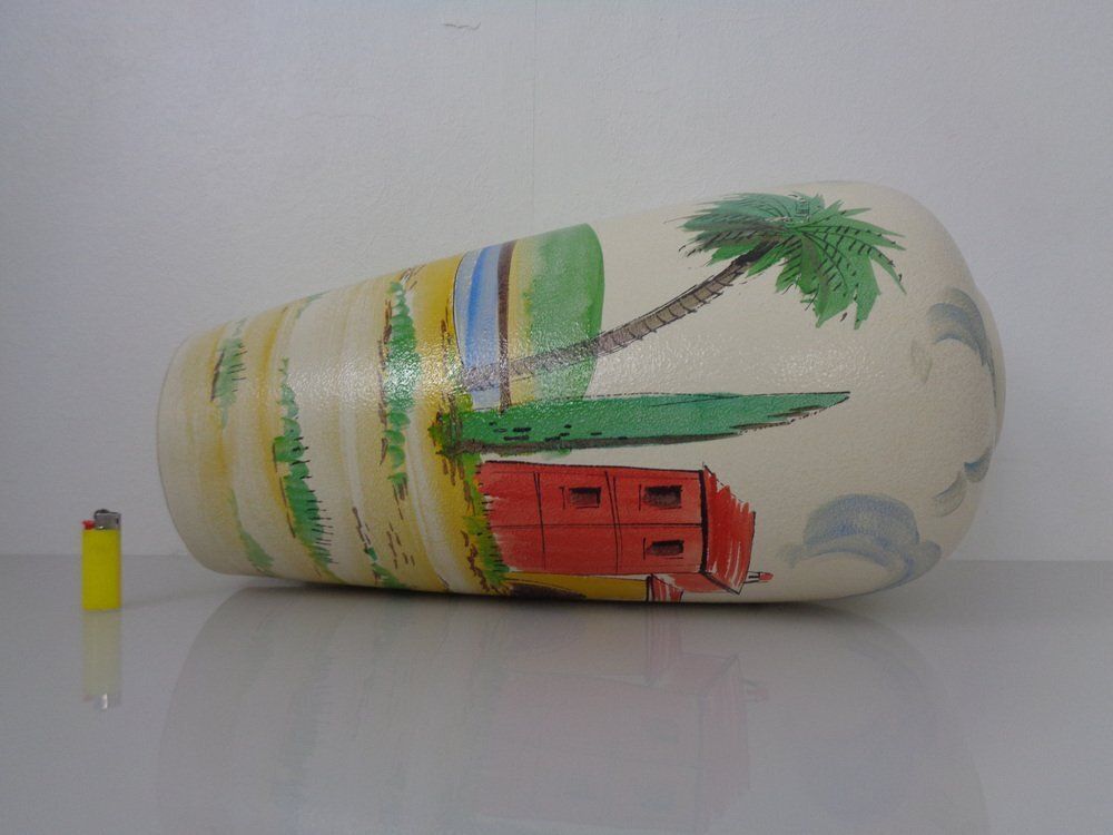 photo furniture Large Hand Painted Ceramic 617 50 Vase From Scheurich Foreign, Germany, 1960s