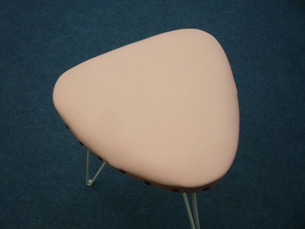 Furniture Hand Crafted Metal And Skai Stools From Rohde Berlin, 1950s, Set Of 6 photo