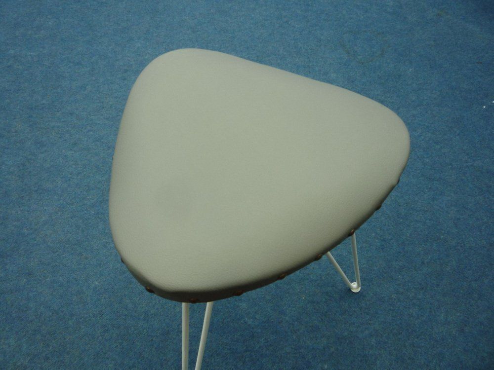 photo vinterior Hand Crafted Metal And Skai Stools From Rohde Berlin, 1950s, Set Of 6