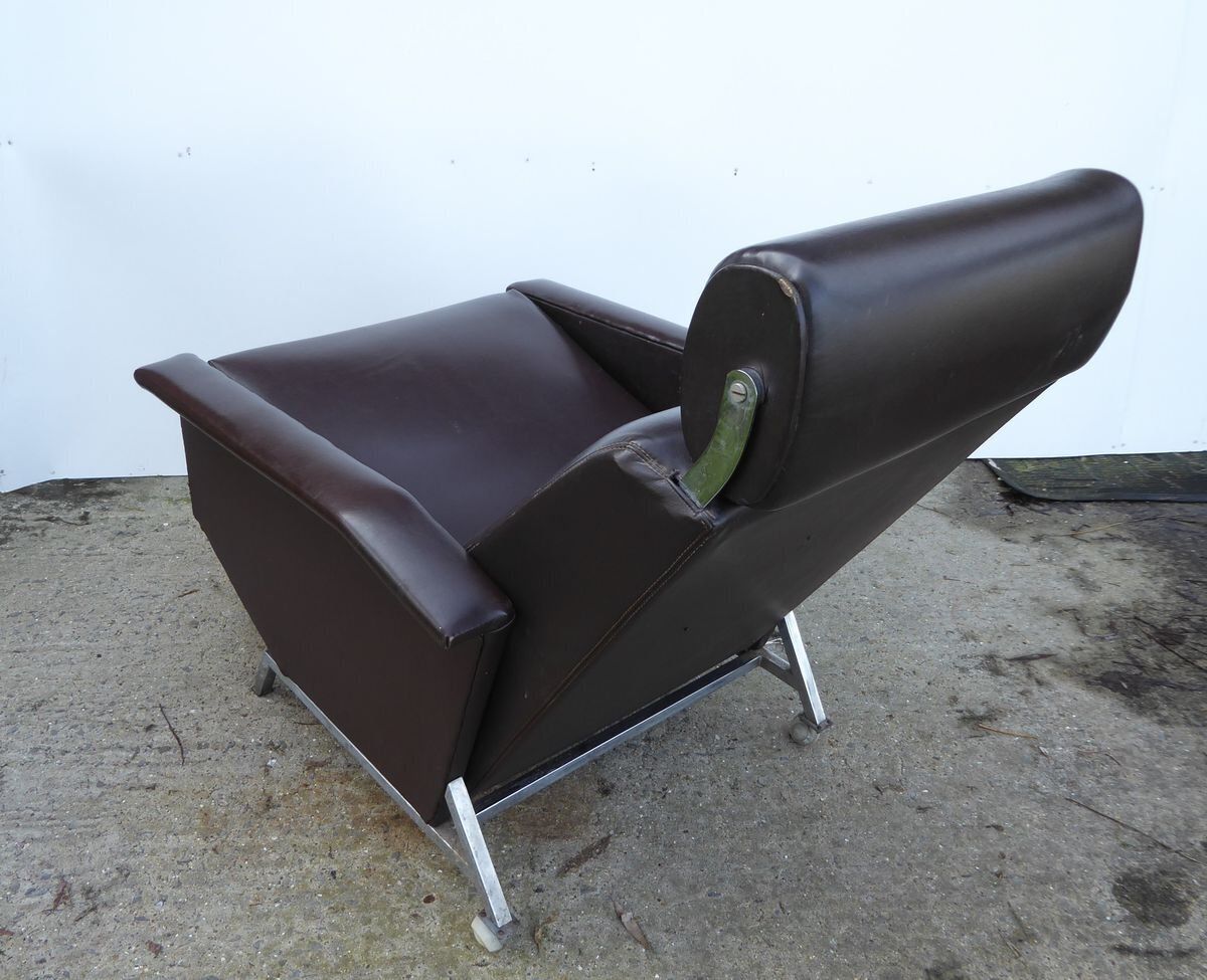 Brown Leatherette Lounge Chair By Georges Van Rijck For Beaufort, 1960s photo furniture