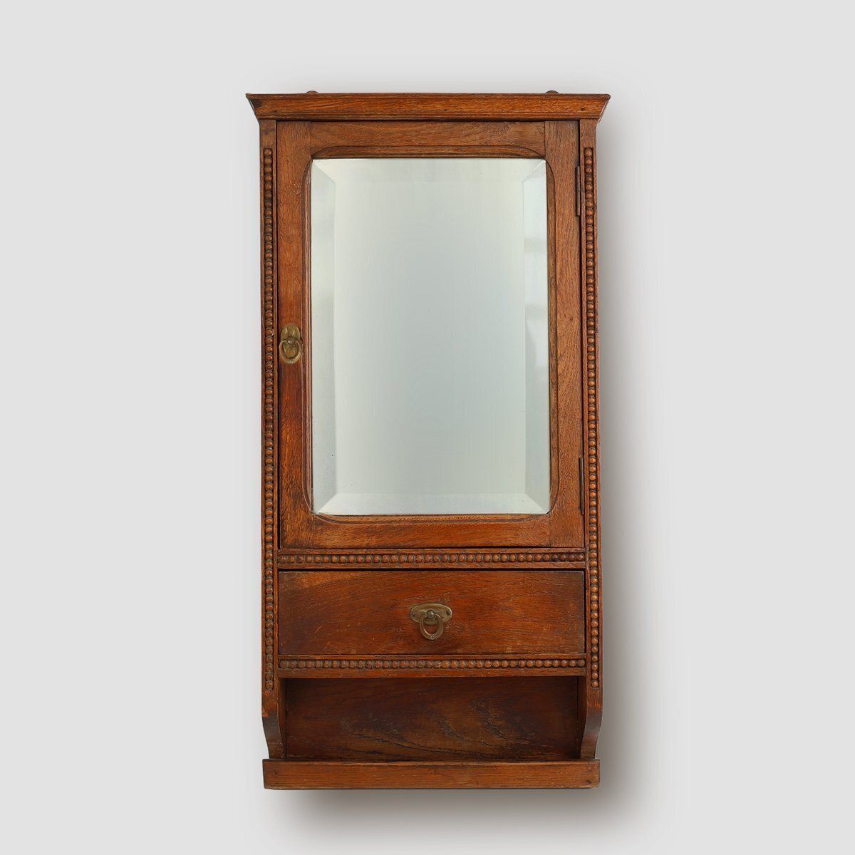Art Deco Wooden Shaving Cabinet With Mirror, 1930s