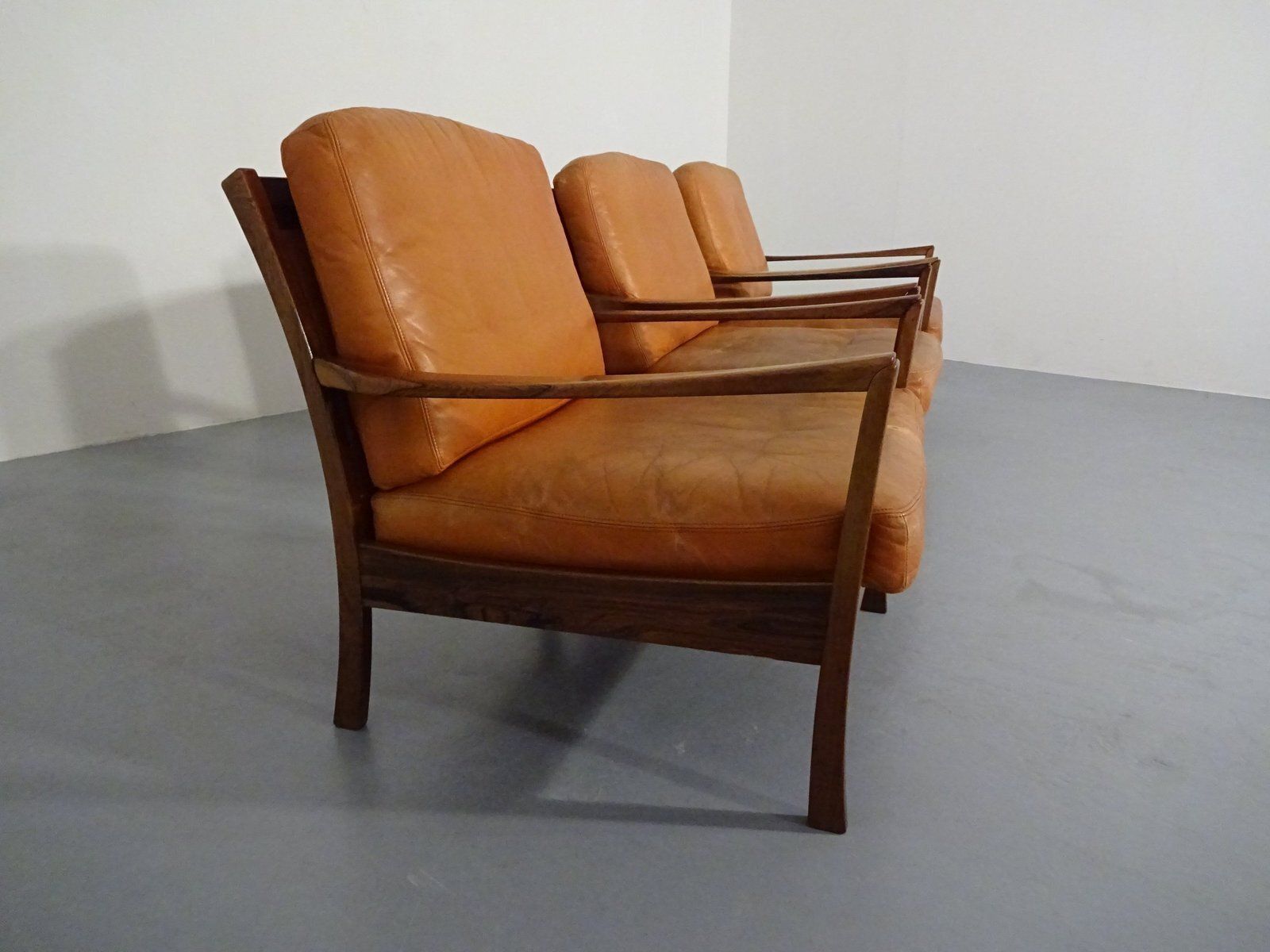 Rosewood And Leather Easy Chair, Denmark, 1960s photo buy