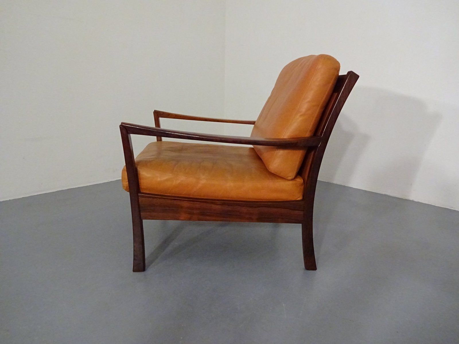 Furniture Rosewood And Leather Easy Chair, Denmark, 1960s photo