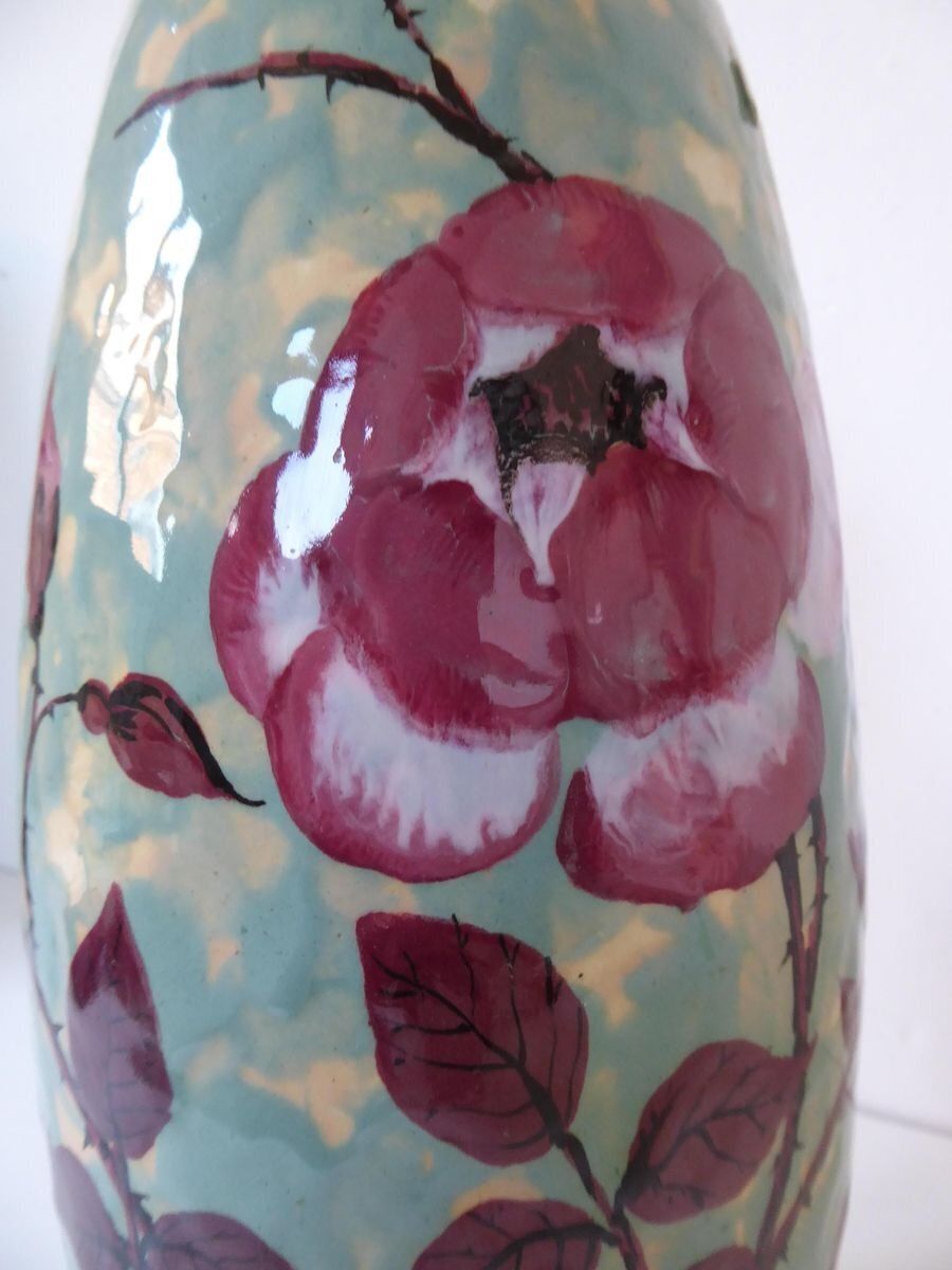 photo furniture Large Art Deco French Ceramic Vase By Simone Larrie For D'argyll, 1930s