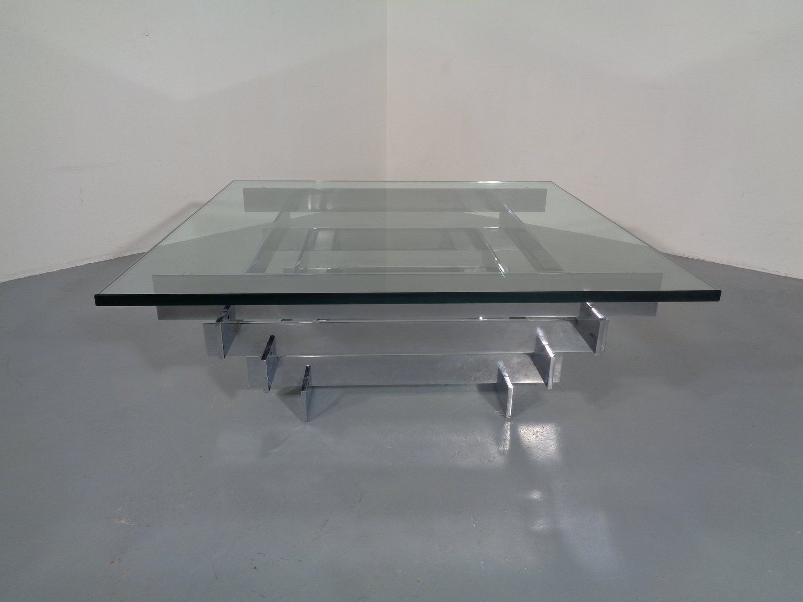 Sculptural Chrome Coffee Table By David Hicks, Italy, 1960s