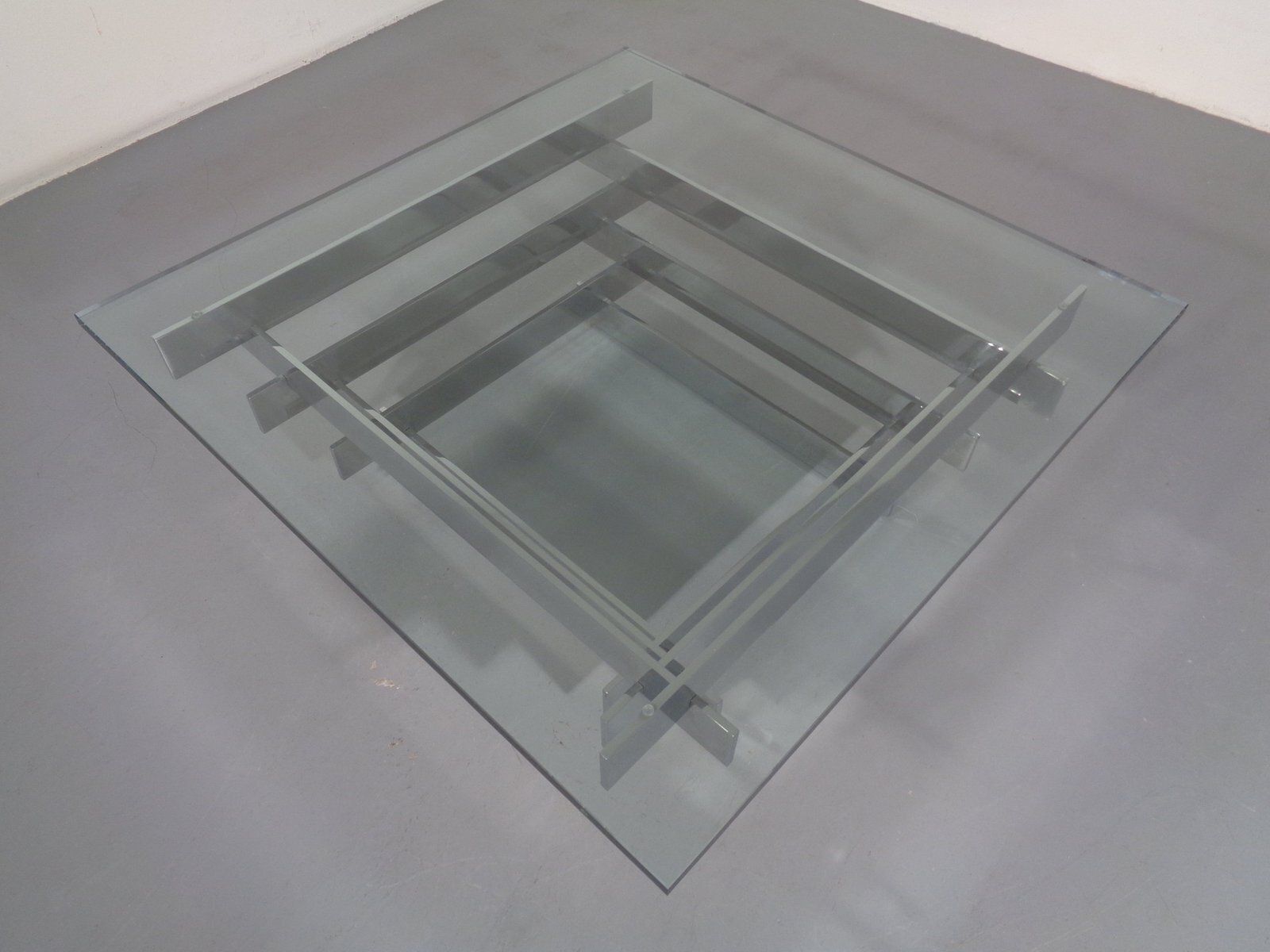 Furniture Sculptural Chrome Coffee Table By David Hicks, Italy, 1960s photo