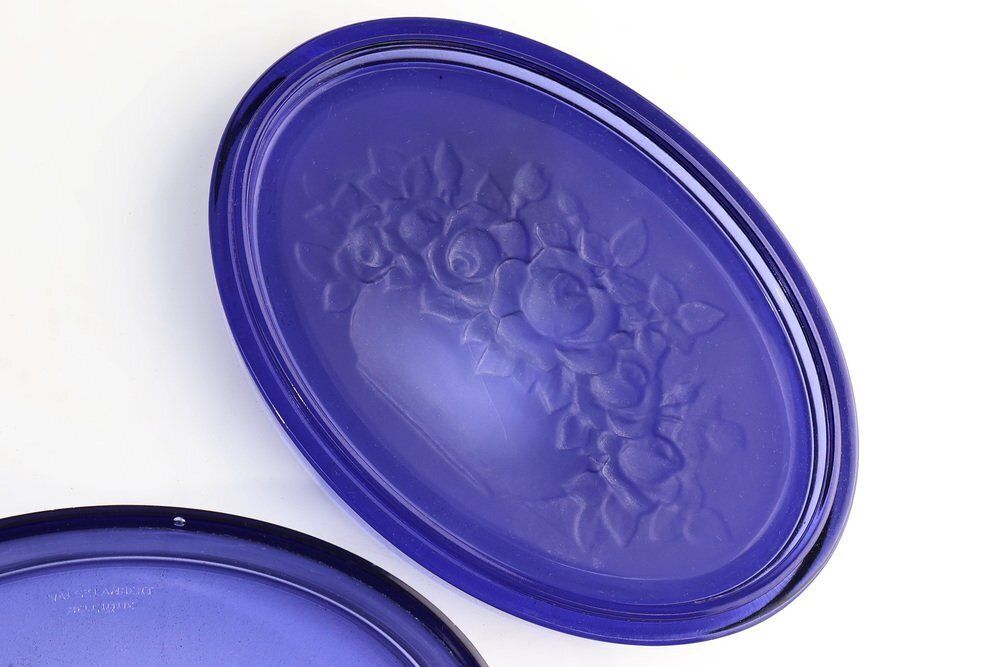 Blue Glass Vide Poche From Val Saint Lambert, Belgium, 1900s photo for sale
