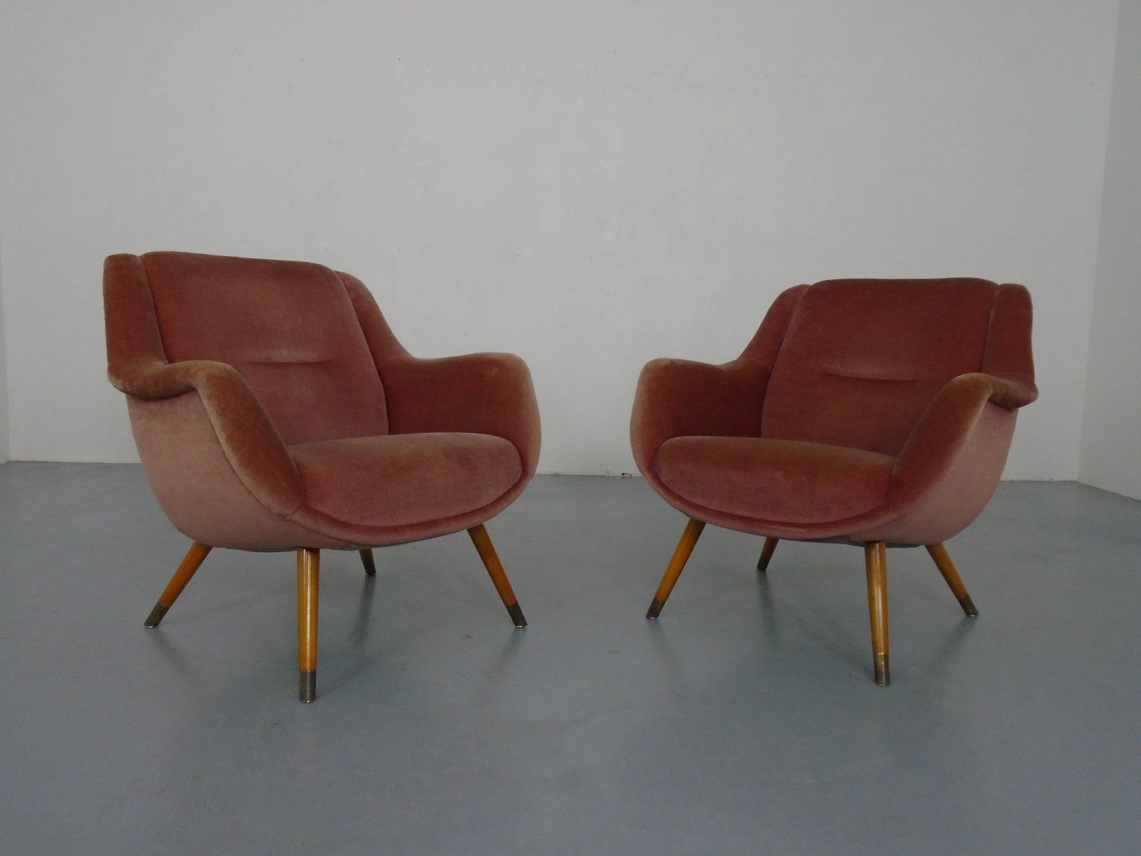 Mid Century French Organic Mohair Lounge Chairs, 1950s, Set Of 2 photo furniture