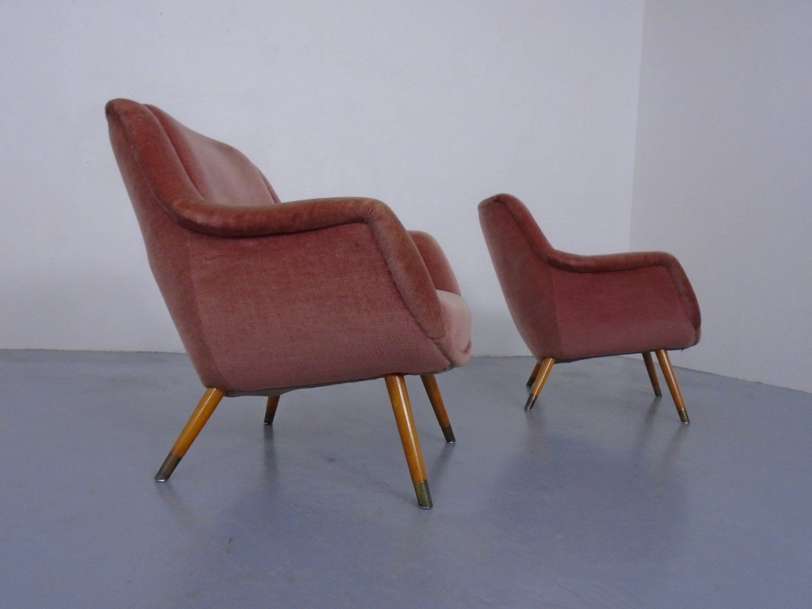 Mid Century French Organic Mohair Lounge Chairs, 1950s, Set Of 2 photo 1605.0