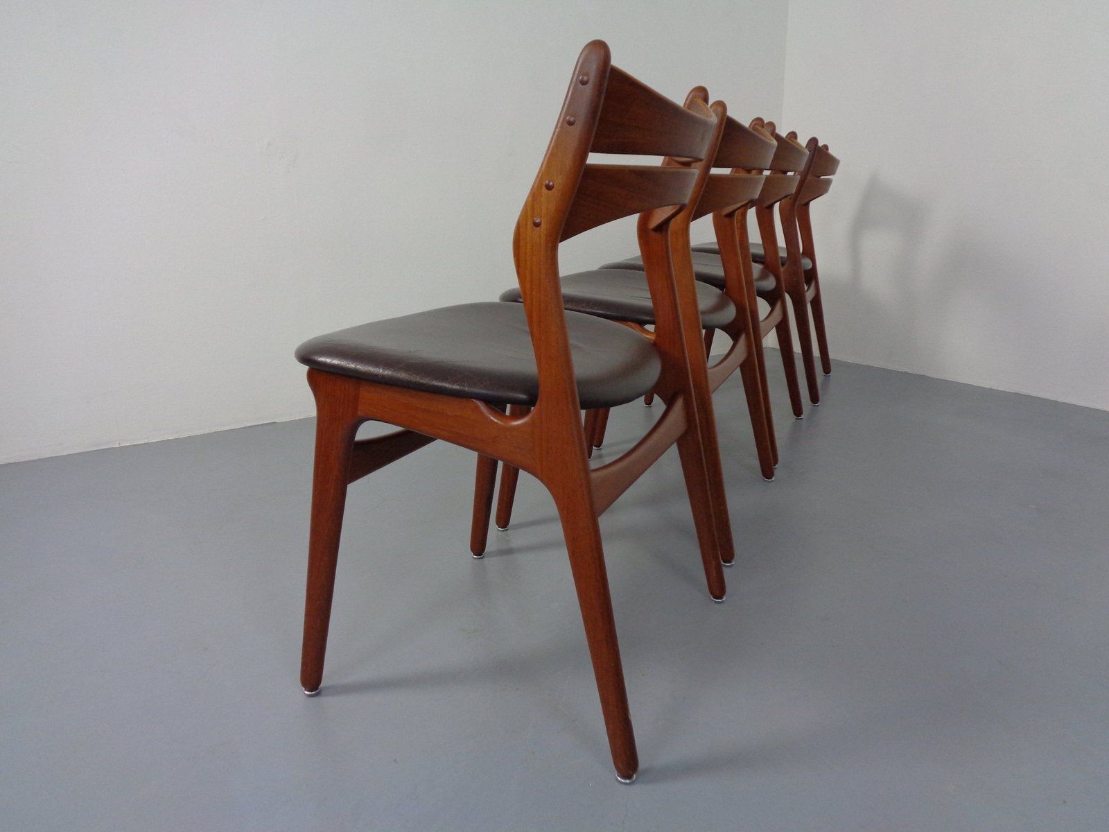 photo furniture Teak & Leather Model 310 Dining Chairs By Erik Buch For Chr. Christensen, Denmark, 1960s, Set Of 4