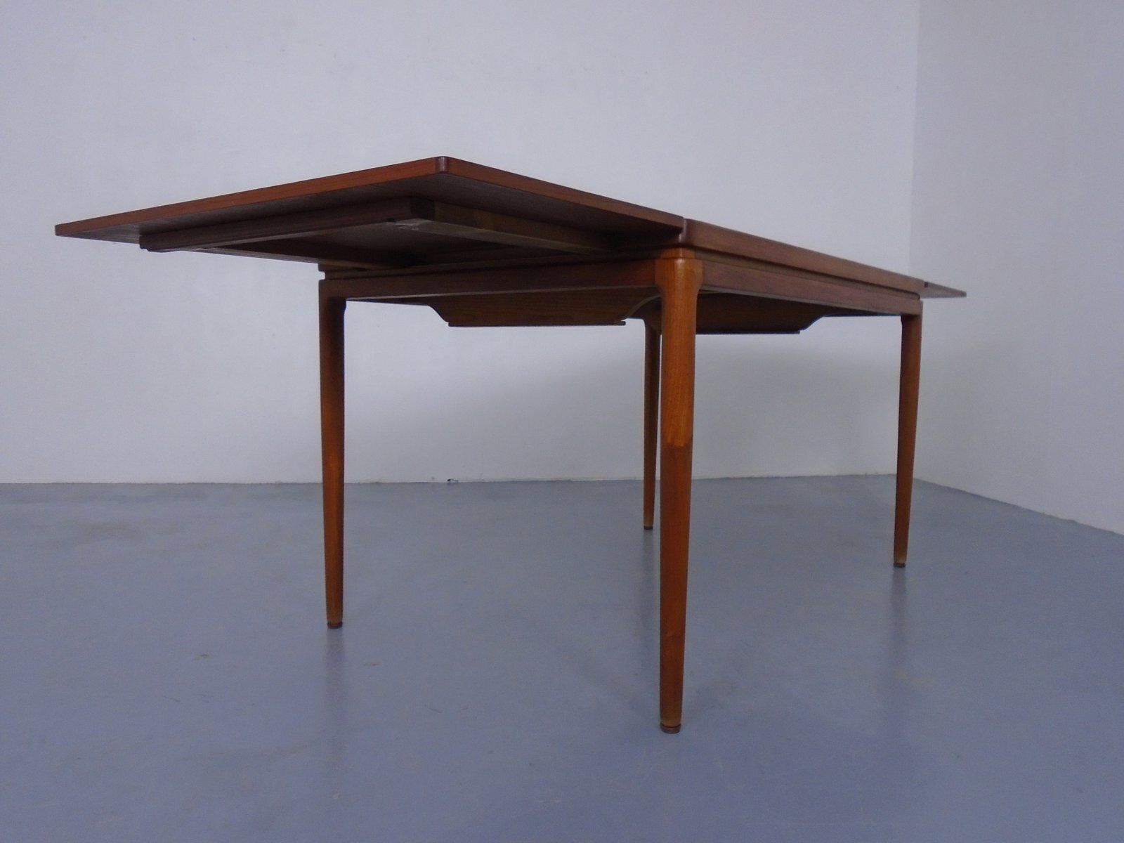 Furniture Extendable Teak Dining Table By Johannes Andersen For Christian Linneberg, Denmark, 1960s photo