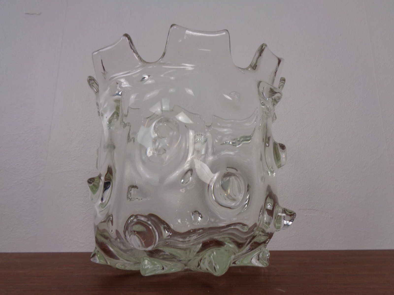 Large Murano Mugnoni Series Glass Vase Attributed To Ercole Barovier, Italy, 1940s photo Home Decor