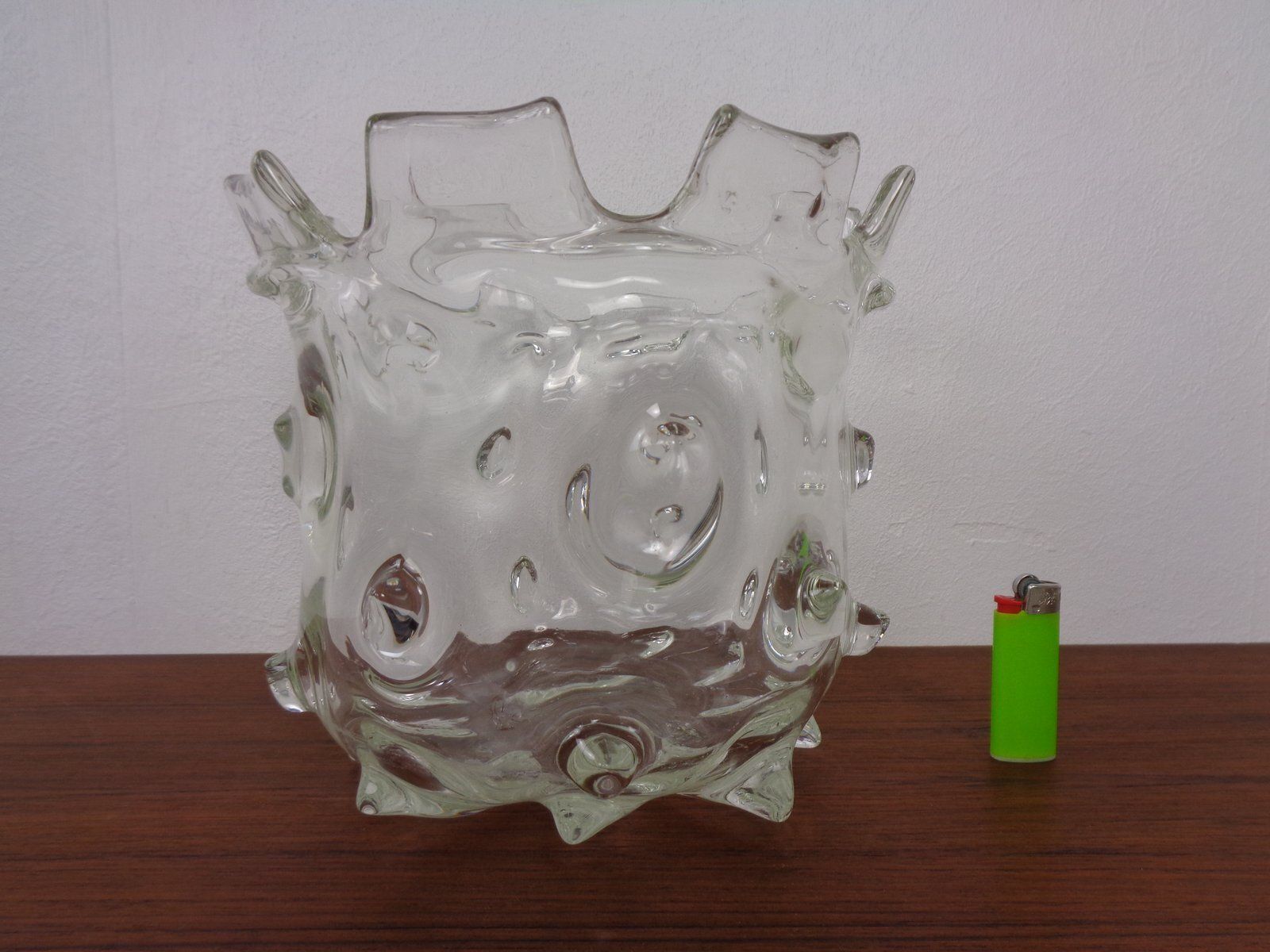 Large Murano Mugnoni Series Glass Vase Attributed To Ercole Barovier, Italy, 1940s photo 651.0
