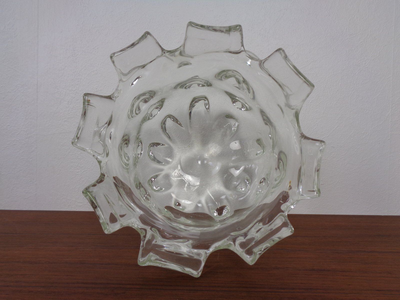 photo furniture Large Murano Mugnoni Series Glass Vase Attributed To Ercole Barovier, Italy, 1940s