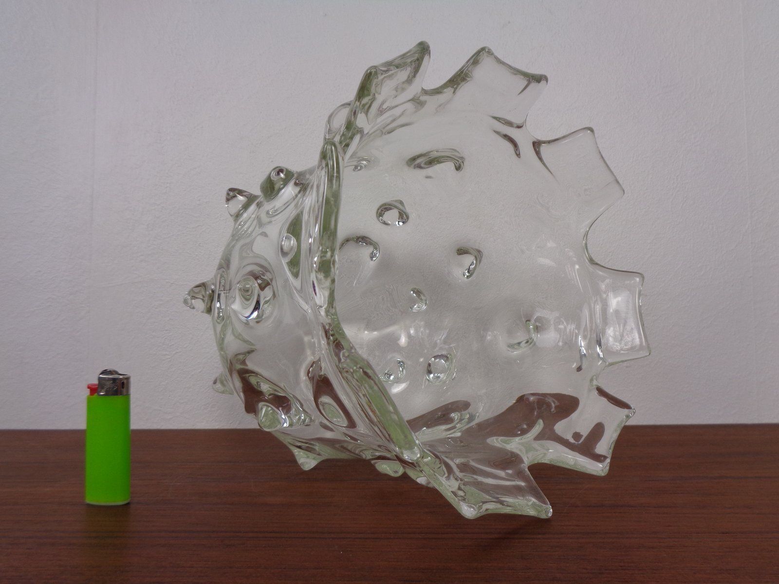photo vintage Large Murano Mugnoni Series Glass Vase Attributed To Ercole Barovier, Italy, 1940s