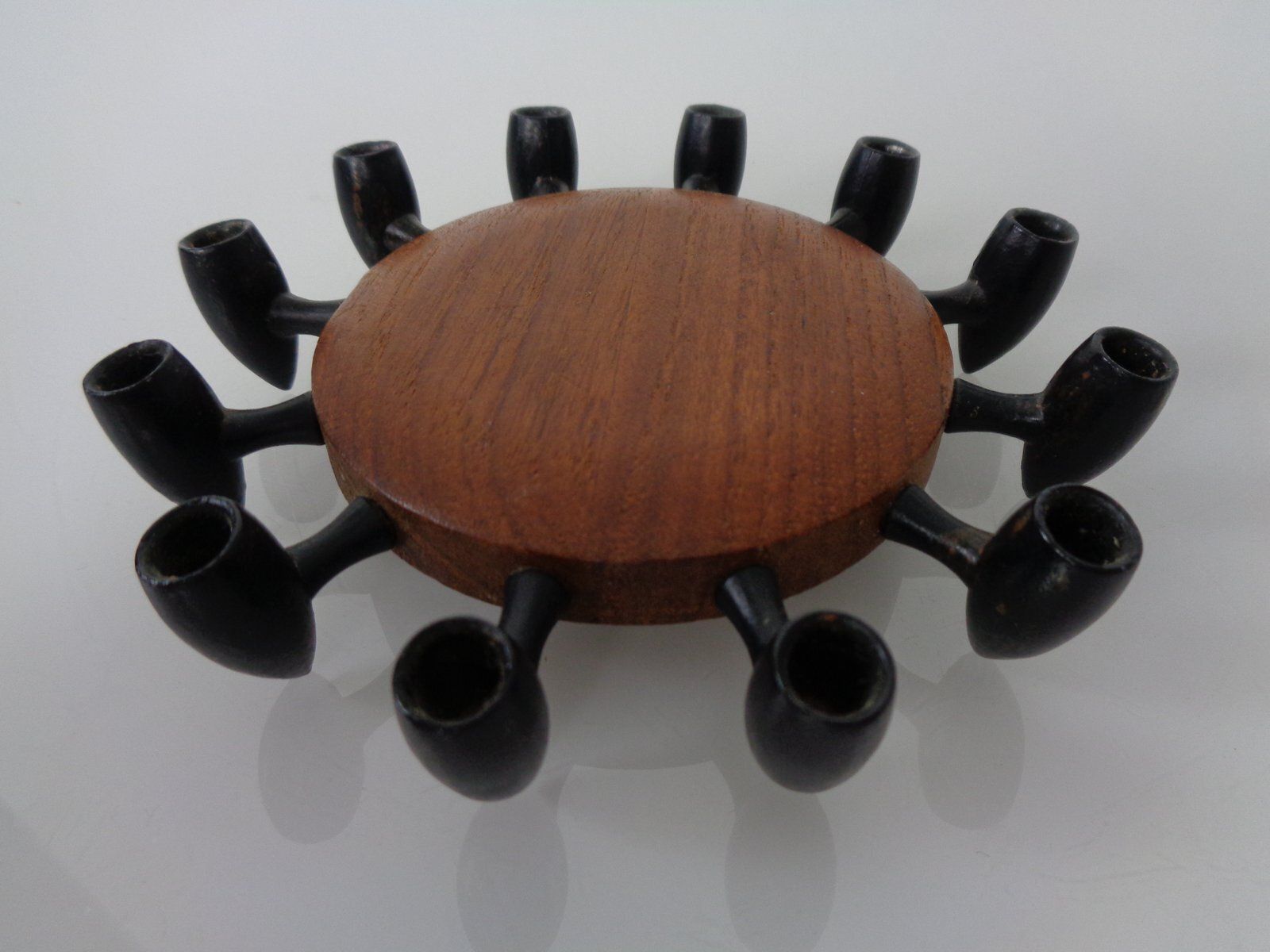 Digsmed Teak And Steel Candleholder, Denmark, 1960s photo Home Decor