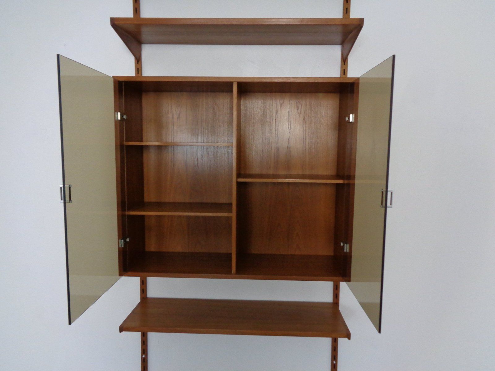Furniture Teak Wall Unit By Kai Kristiansen For Feldballes Furniture Factory, Denmark, 1960s, Set Of 7 photo