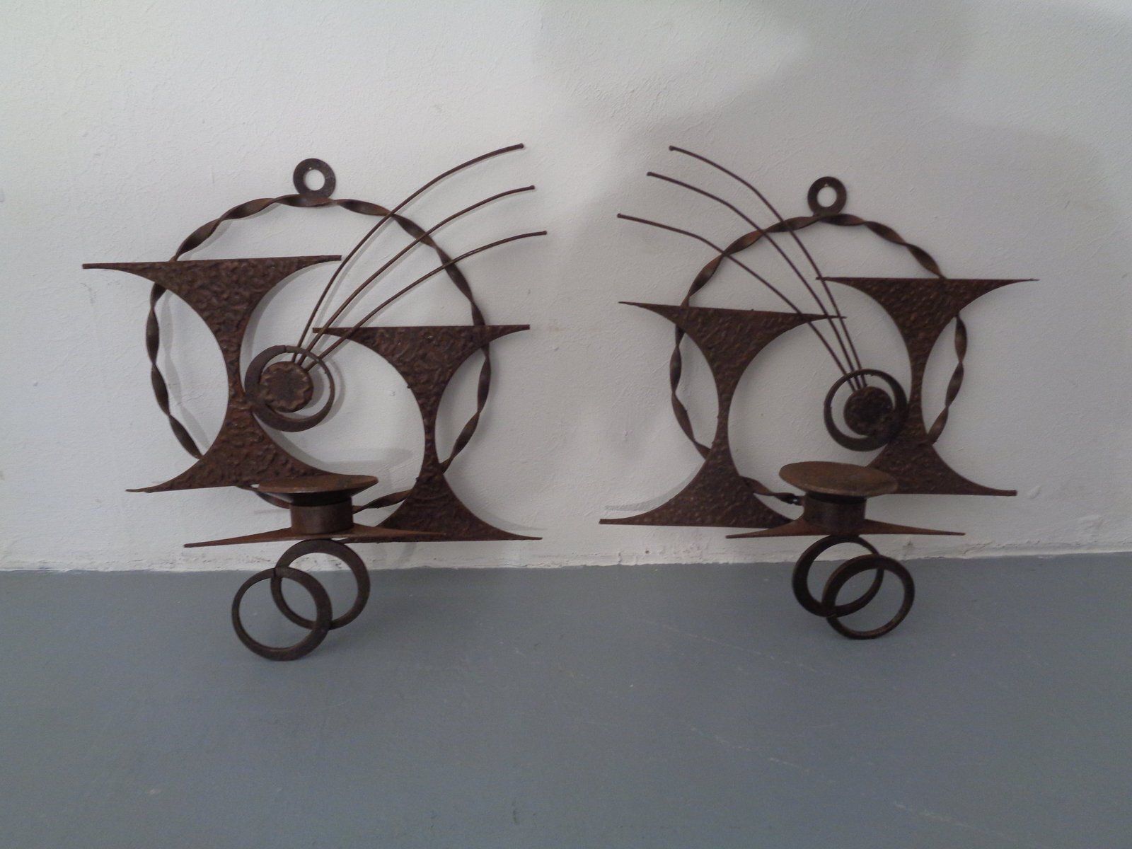 Brutalist Iron Candleholders By Henrik Horst, Denmark, 1960s, Set Of 2 photo vinterior