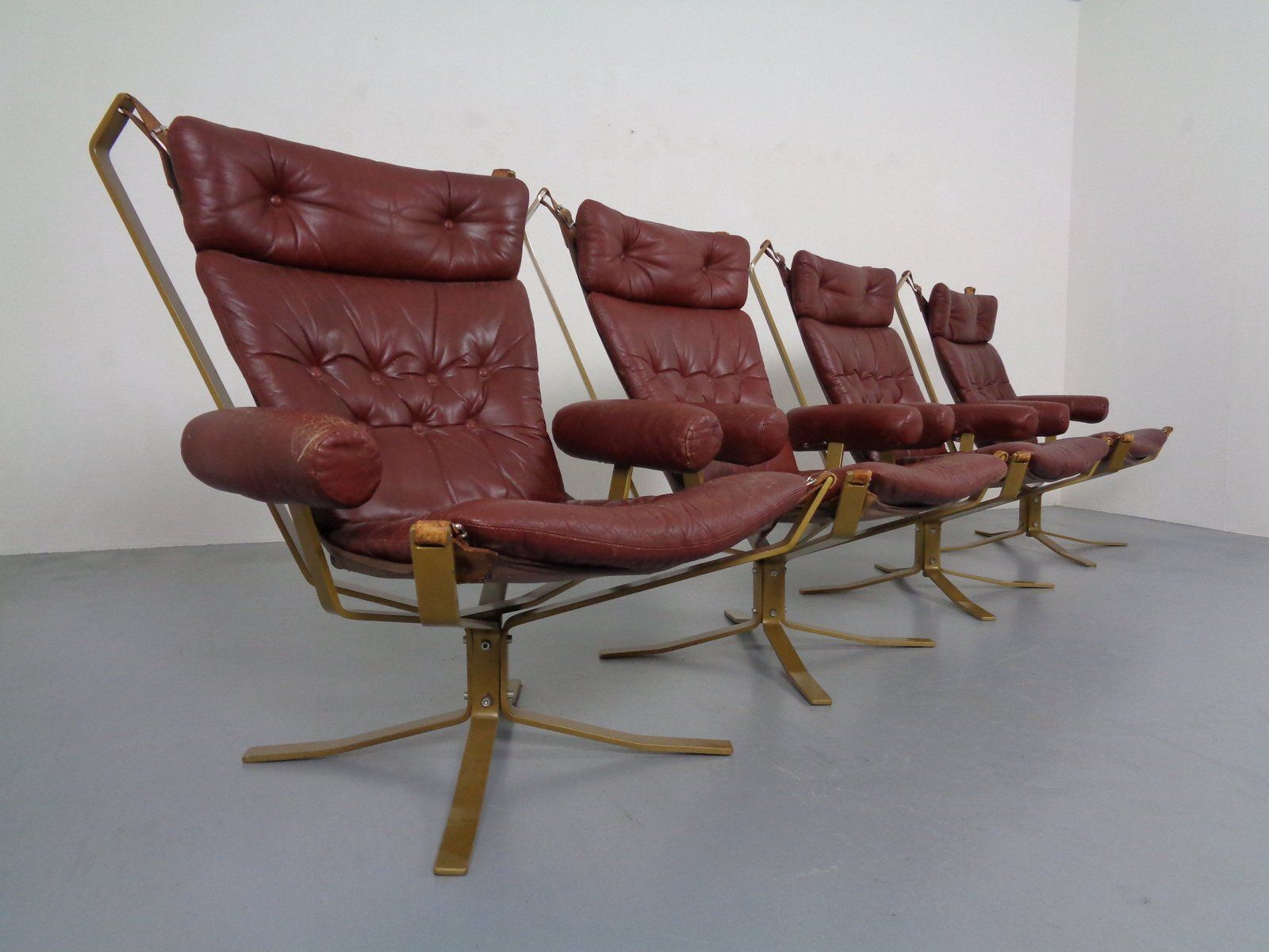 Danish Leather & Steel Super Star Chairs From Trygg, Denmark, 1970s, Set Of 4 photo furniture