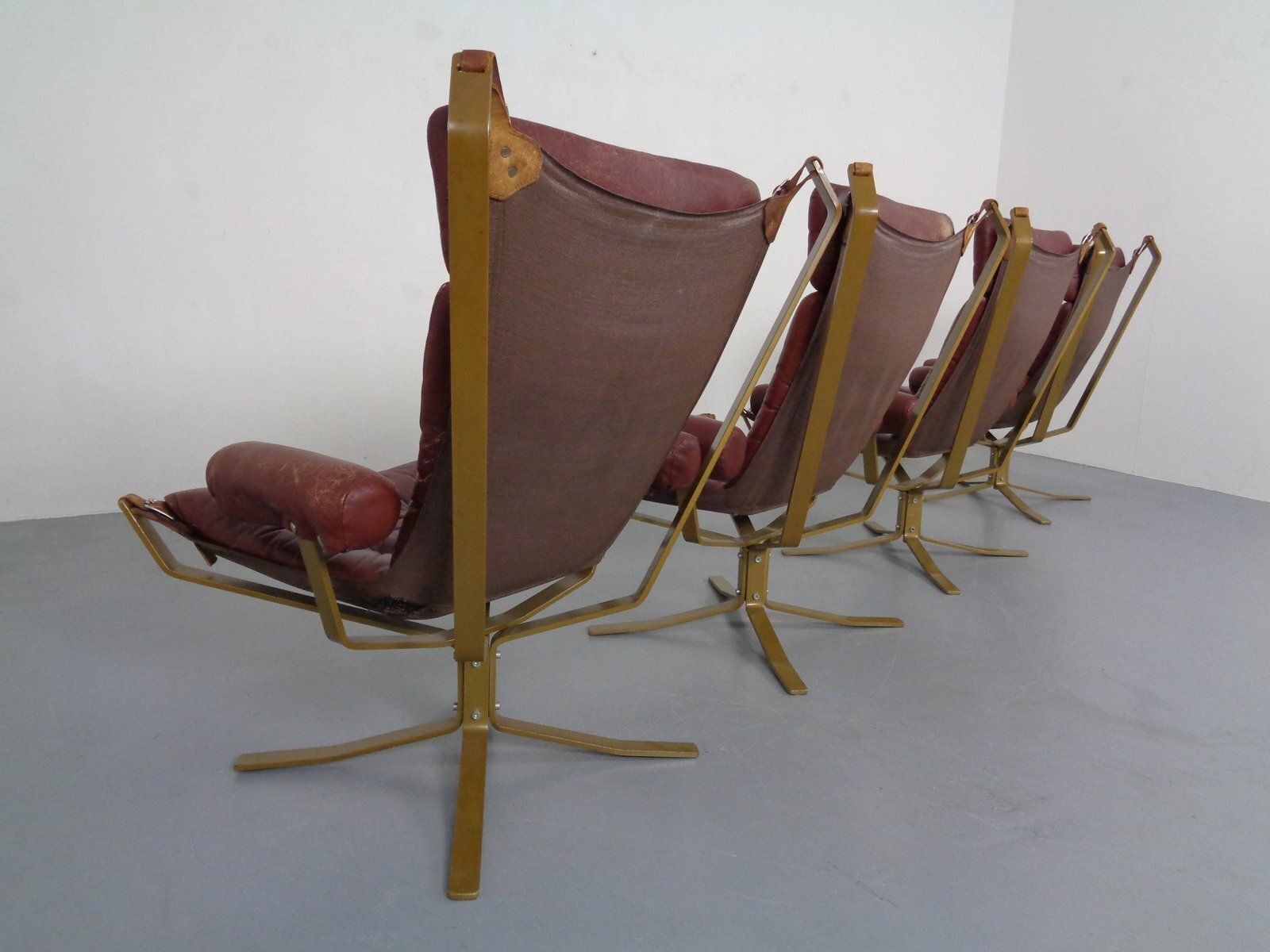 Danish Leather & Steel Super Star Chairs From Trygg, Denmark, 1970s, Set Of 4 photo buy