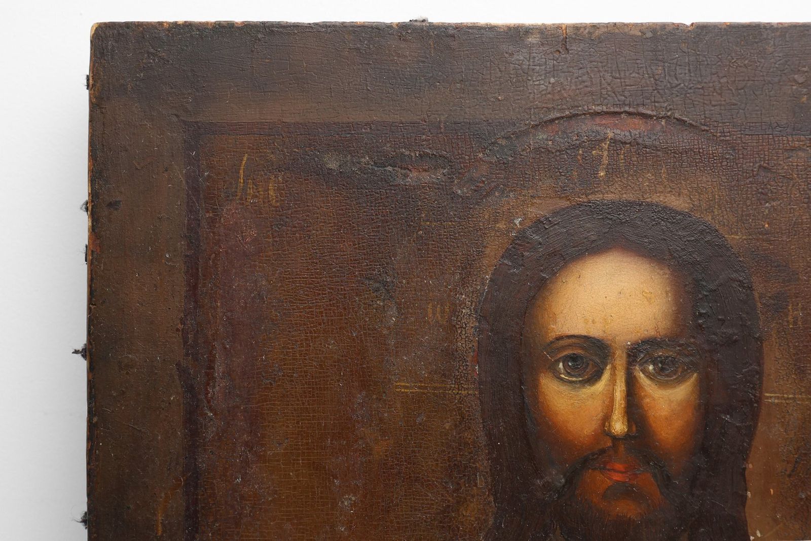Religious Icon Of Christ Pantocrator, 1800s, Painting On Wood photo 1301.0