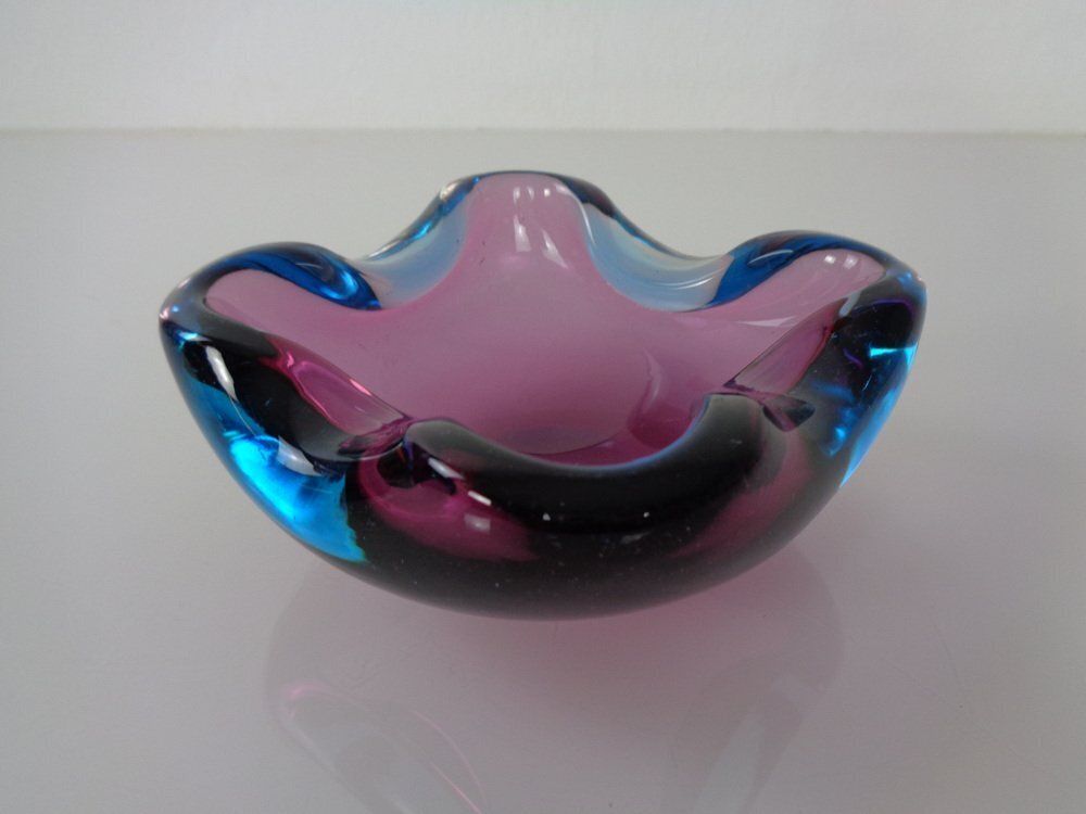 Sommerso Murano Glass Ashtray, Italy, 1960s photo vinterior