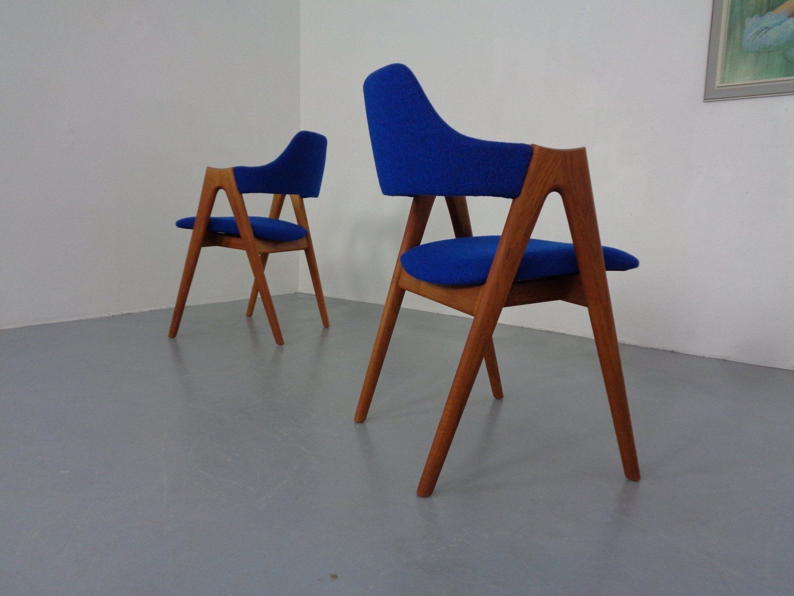 photo furniture Set Of Compass Chairs In Teak And Kvadrat Hallingdal 65 By Kai Kristiansen For Schou Andersen, 1960s