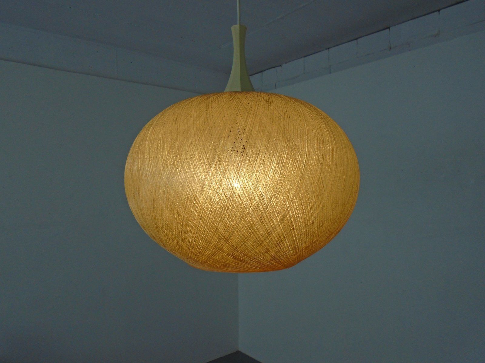 Spun Fiberglass Pendant Lamp, Germany, 1960s photo vintage