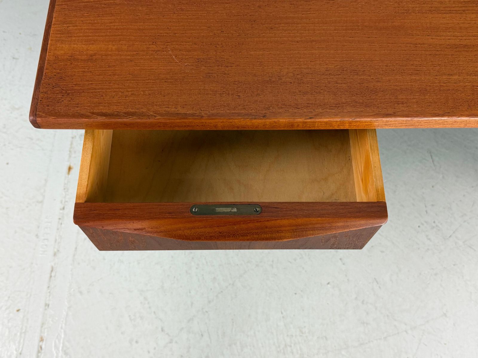photo furniture Scandinavian Modern Teak Desk With Backside Book Shelving, 1960, Denmark