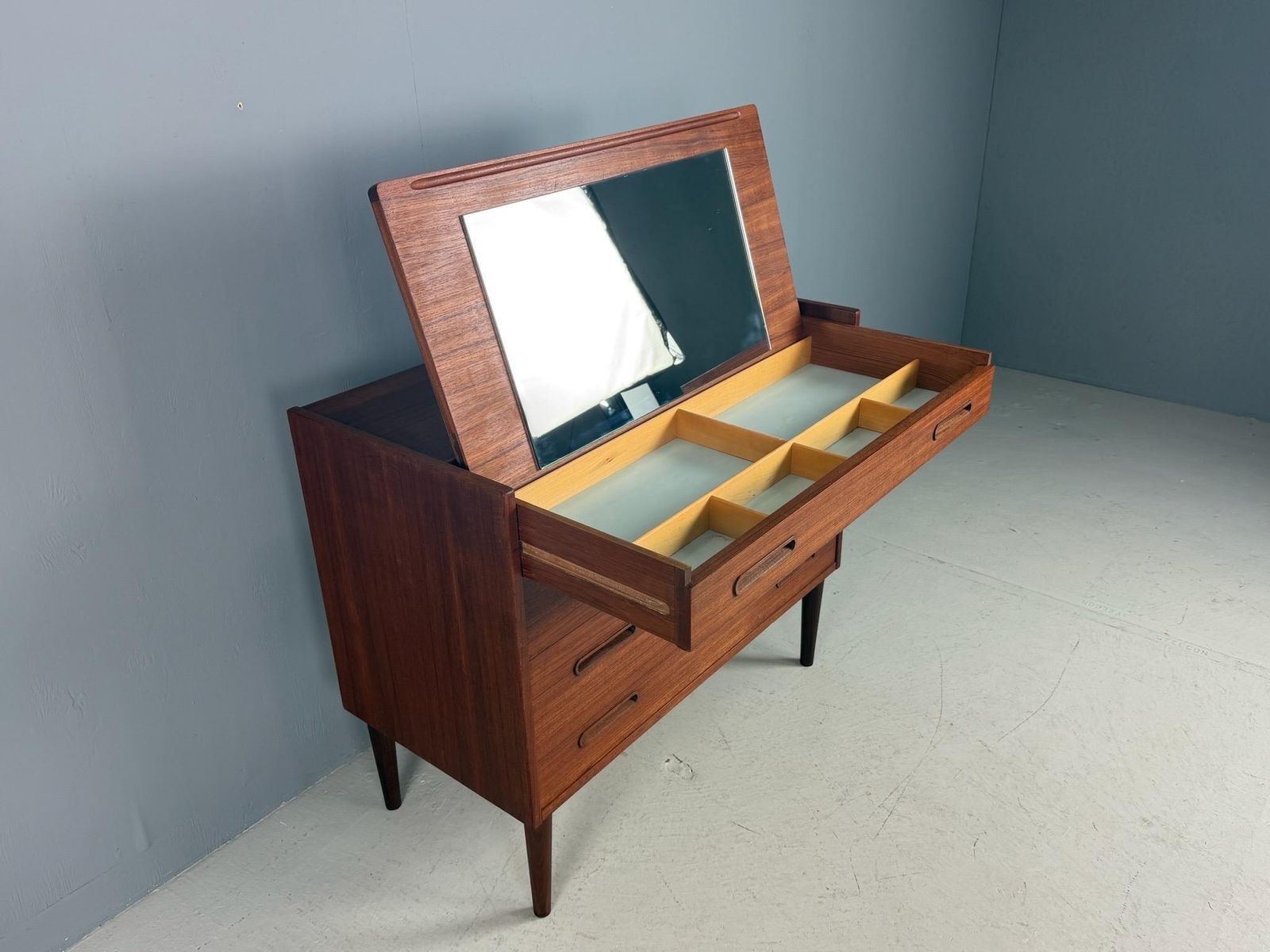 Mid Century Modern Teak Desk /Vanity Table/ Cabinet, 1960's, Denmark photo furniture