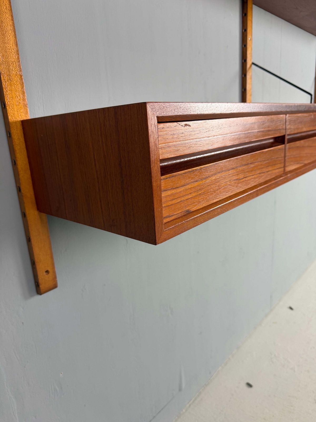 photo for sale Poul Cadovius Mid  Century Modern Modular Teak Wall Unit Shelving For Cado, 1960