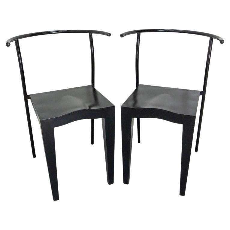 Pair Of Black Chairs DR Glob Of Philippe Starck For Kartell, Circa 1980