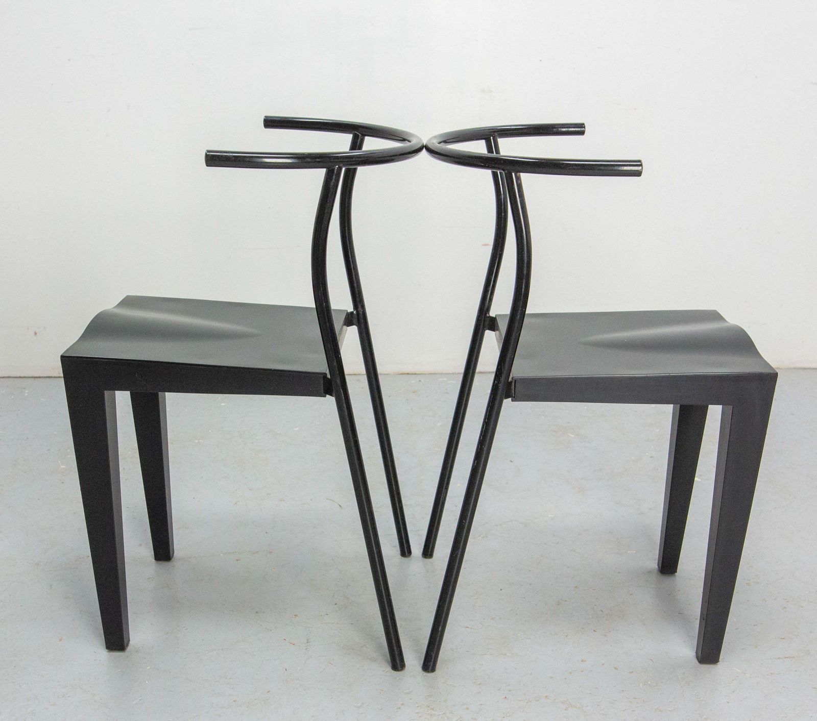 Pair Of Black Chairs DR Glob Of Philippe Starck For Kartell, Circa 1980 photo buy