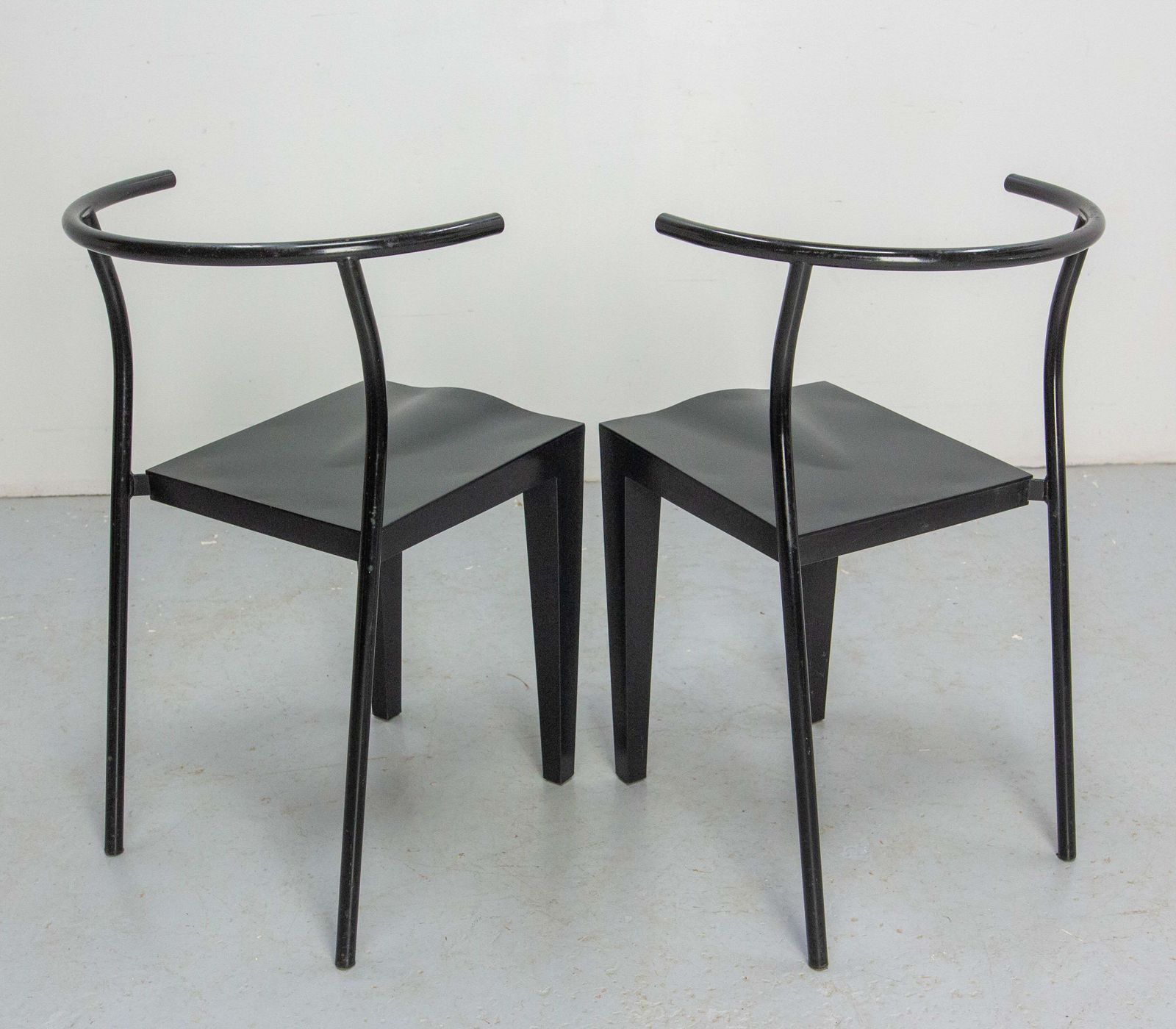 photo for sale Pair Of Black Chairs DR Glob Of Philippe Starck For Kartell, Circa 1980