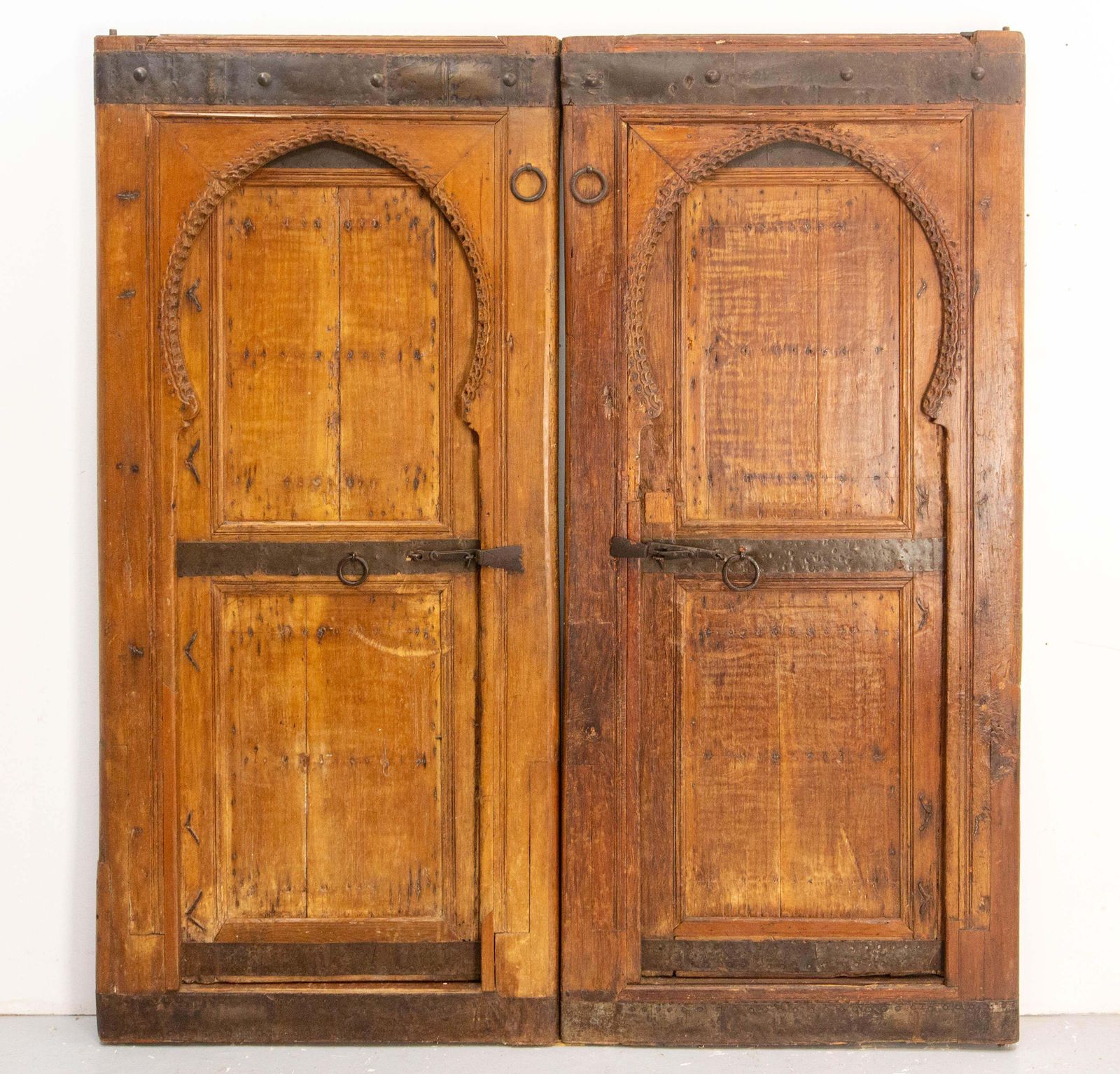 Antique Pair Of Moroccan Cedar Double Doors 18th Century photo furniture