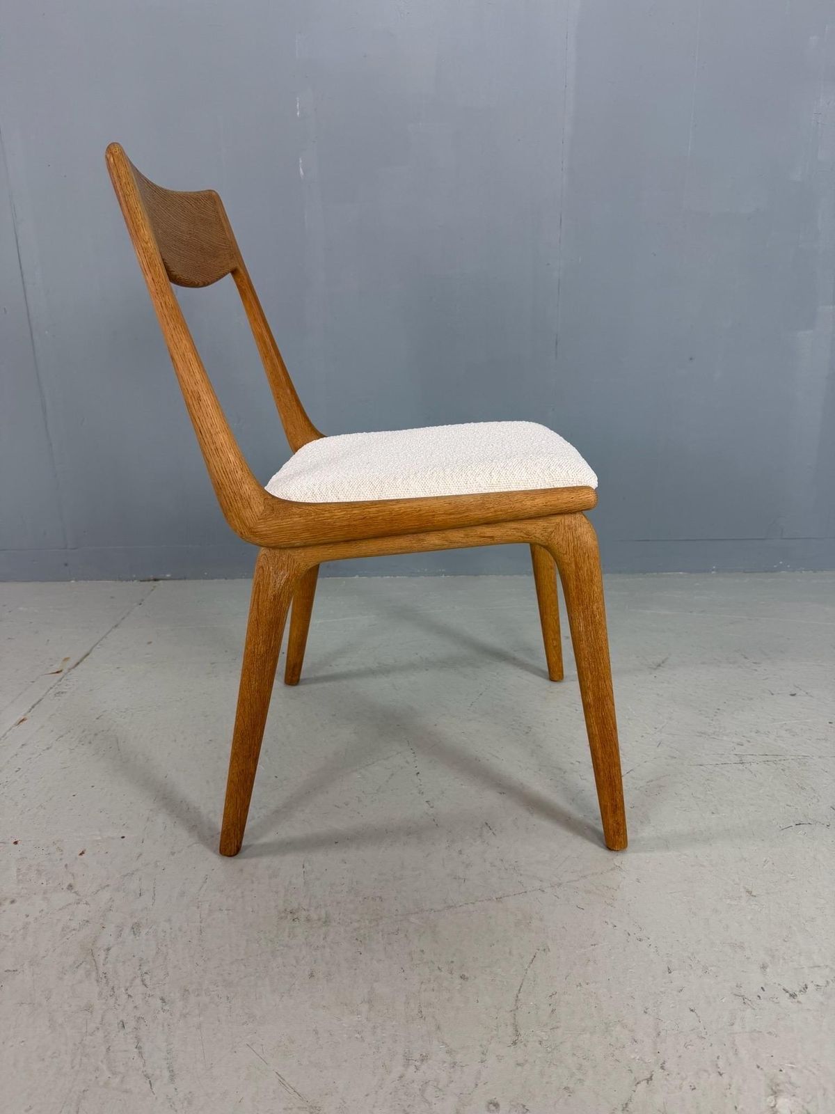 Alfred Christensen Danish Oak "Boomerang" Chairs Set Of 6 Boucle Fabric photo 4375.0