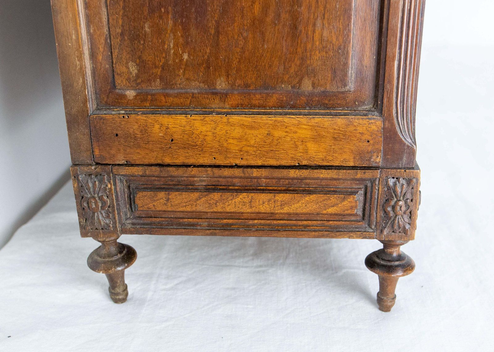 French Walnut & Beveled Mirror Little Armoire Chef D'oeuvre, Circa 1900 photo Furniture