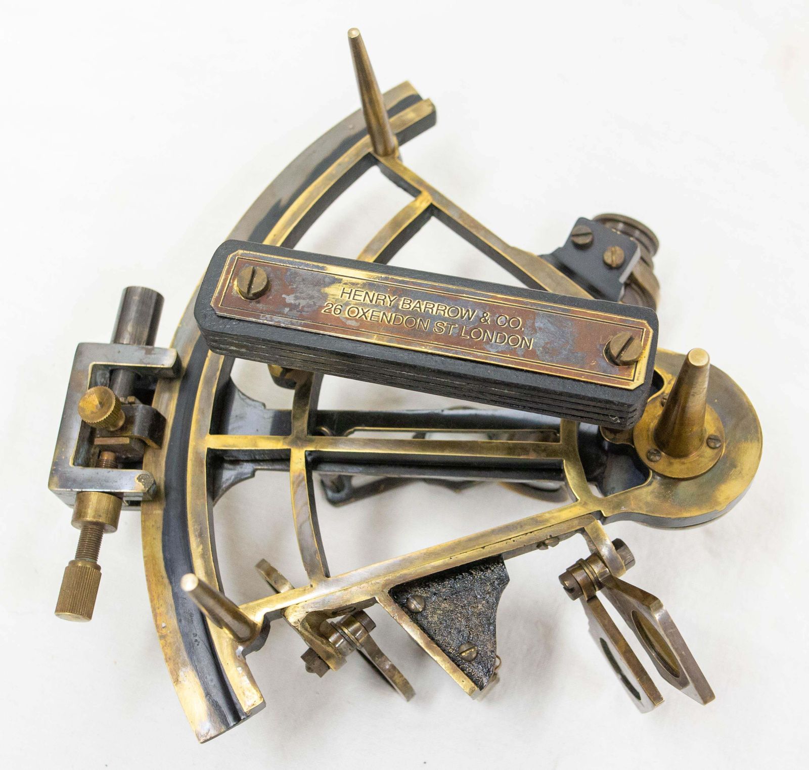English Antique Brass Sextant Walnut Box With Spare Parts Henry Barrow, C 1880 photo vintage