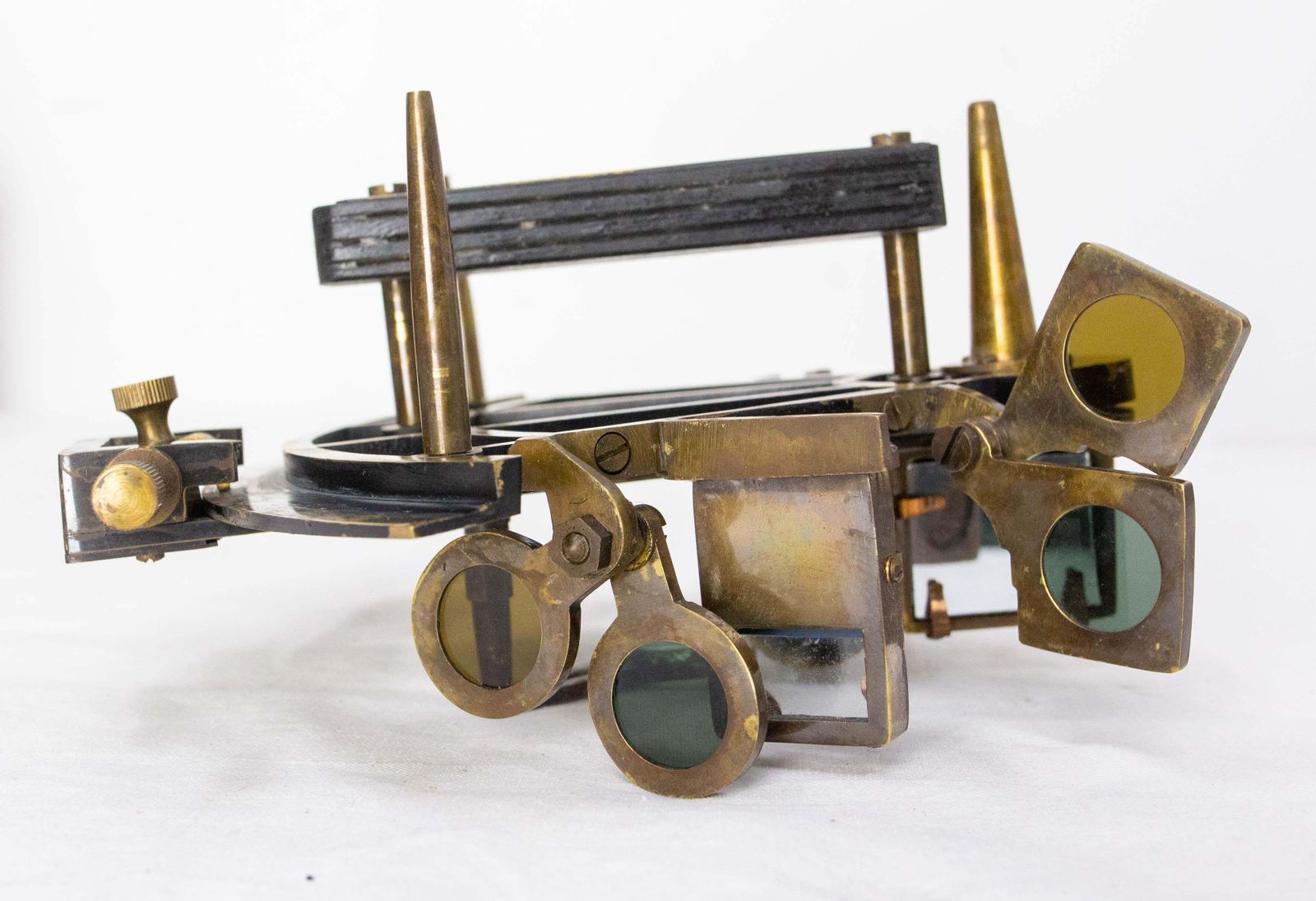 photo furniture English Antique Brass Sextant Walnut Box With Spare Parts Henry Barrow, C 1880