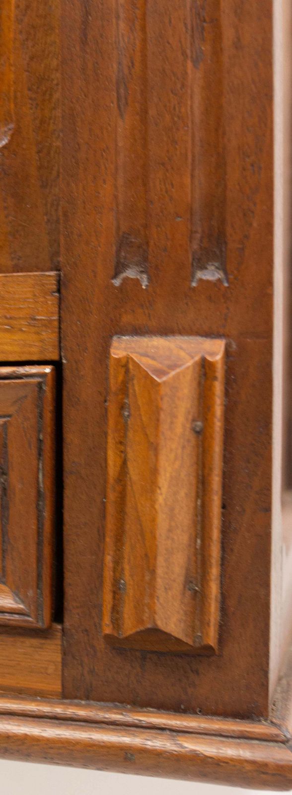 photo vinterior French Little Armoire Two Doors Oak & Glass Wall Cabinet, Circa 1920
